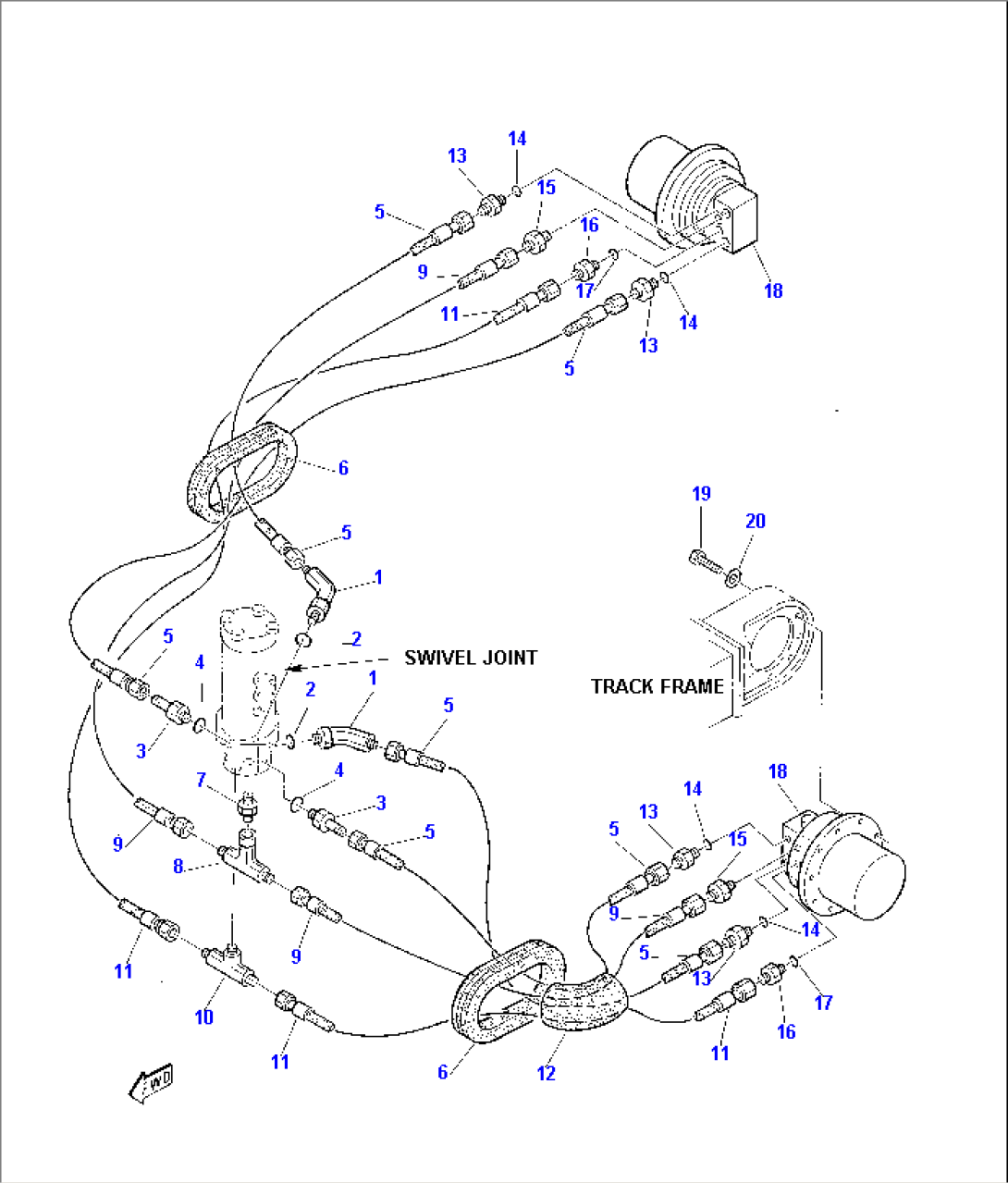 HYDRAULIC PIPING (TRAVEL MOTOR LINE) (2nd PART)