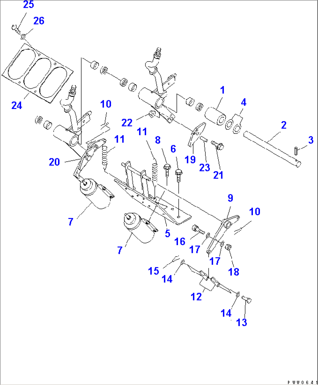 FLOOR SUB(LOADER CONTROL)(WORK EQUIPMENT CONTROL LEVER 2/2)(#50013-)