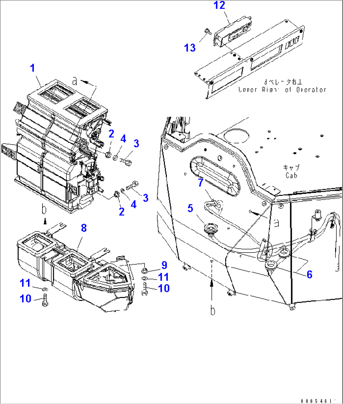 FLOOR (AIR CONDITIONER)(HEATER UNIT¤ BLOWER AND CONTROL PANEL) (FOR SEPARATE CAB)(#55001-)