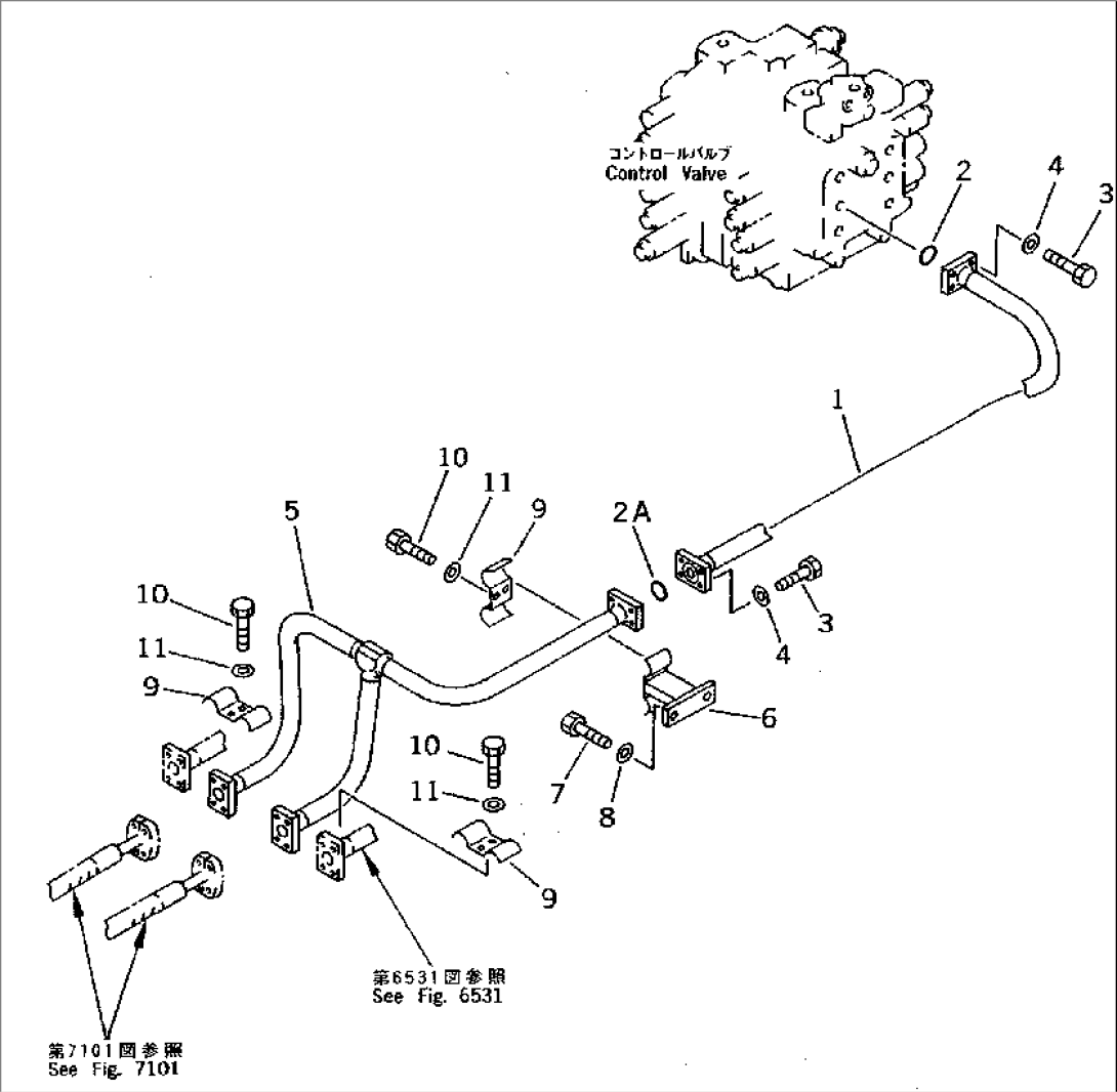 BOOM CYLINDER PIPING (CHASSIS SIDE)