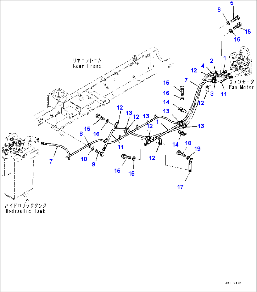 Cooling Fan Drive Piping (#80001-)