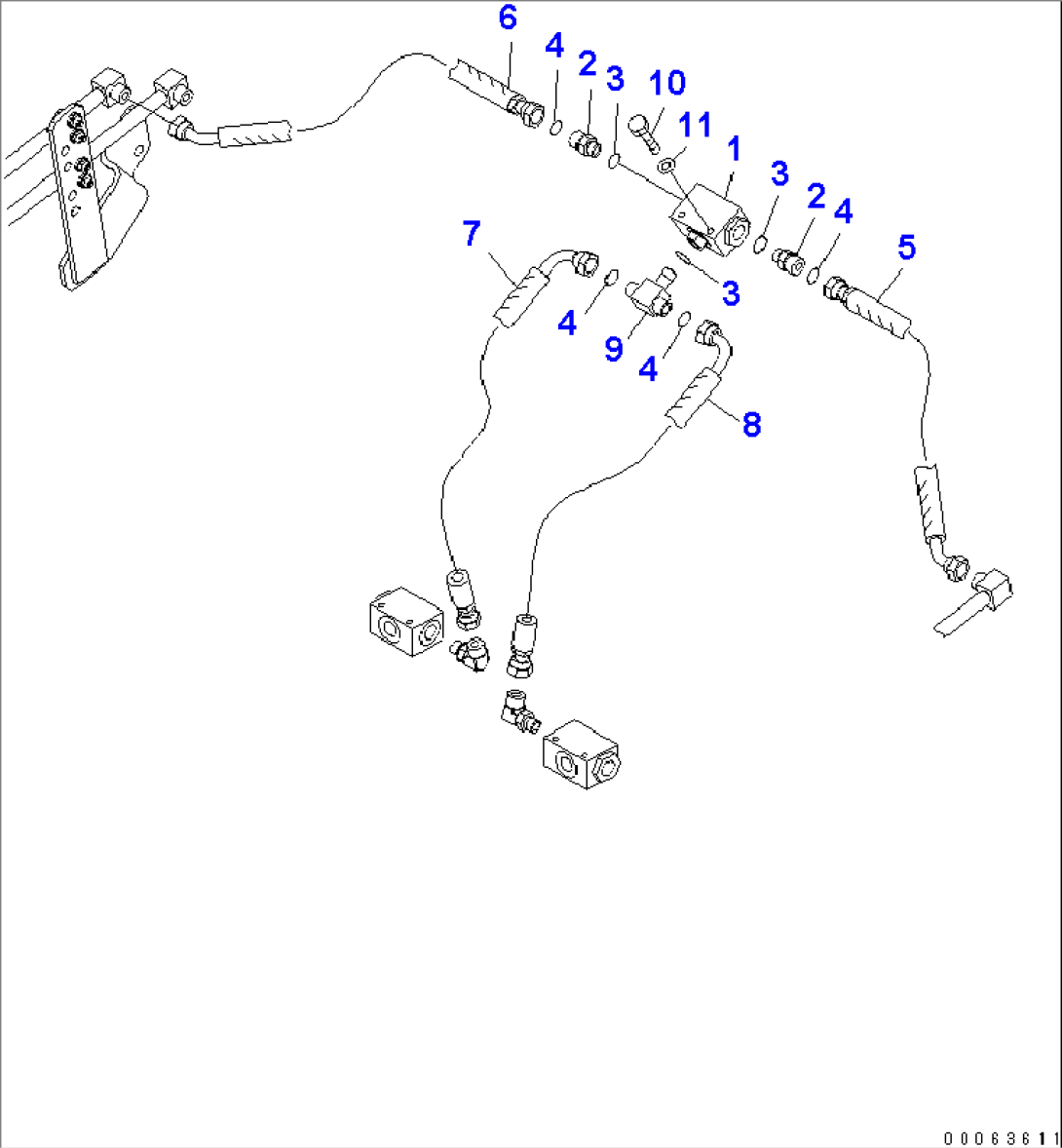 REAR BRAKE PIPING (FOR ASR)(#7169-)
