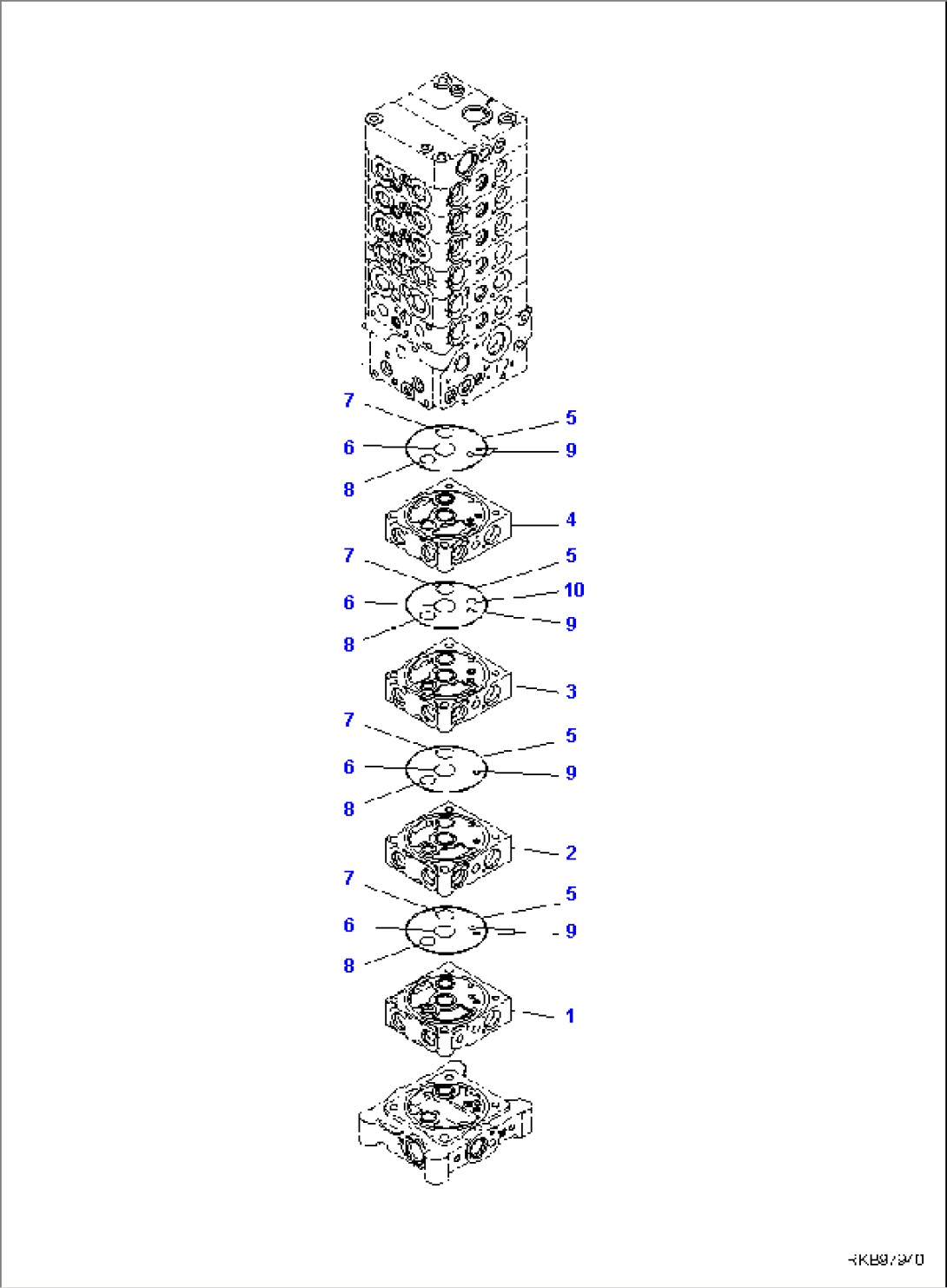 MAIN CONTROL VALVE (10-SPOOL) (9/32)