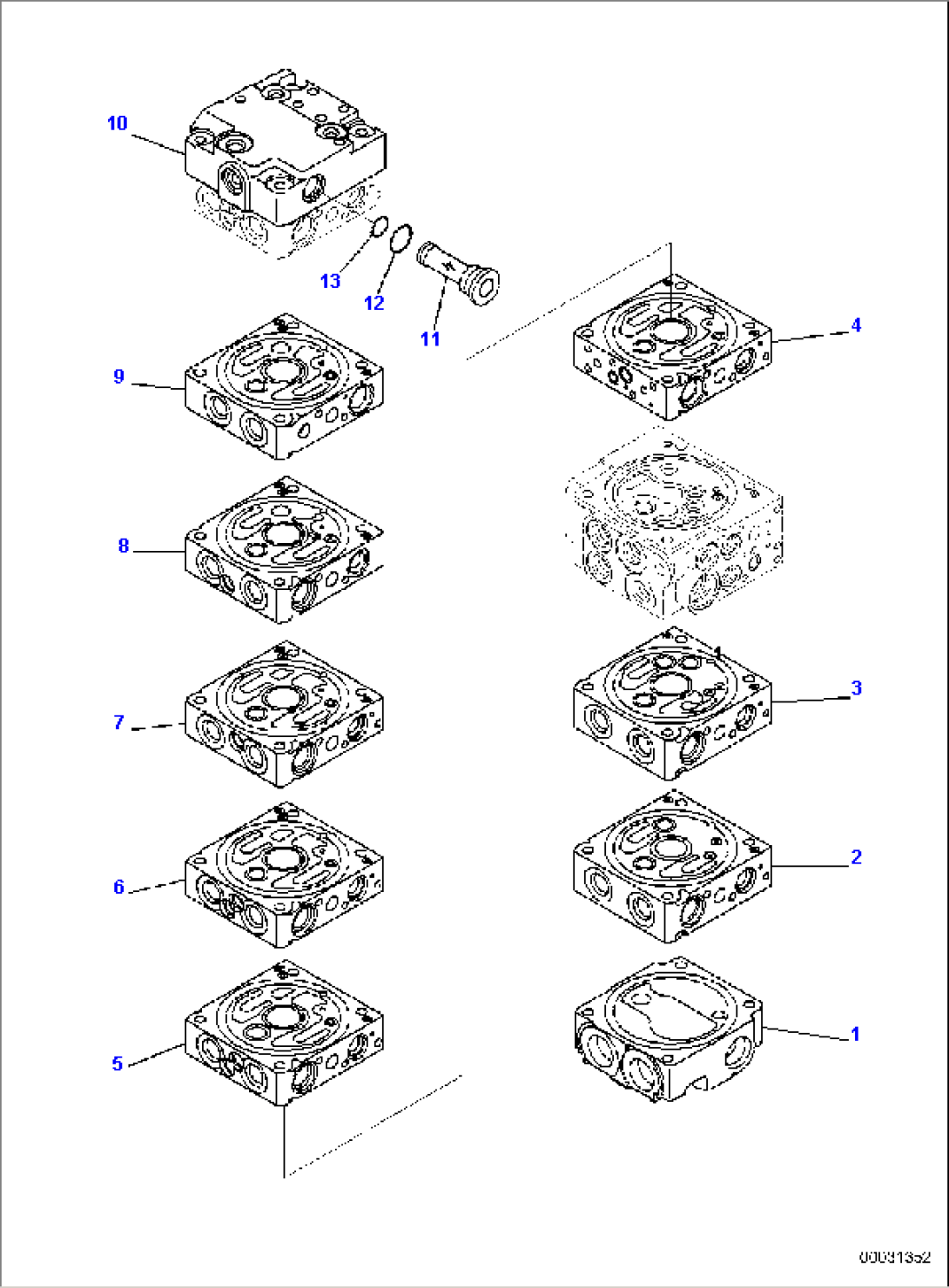MAIN CONTROL VALVE, INNER PARTS (1/23)
