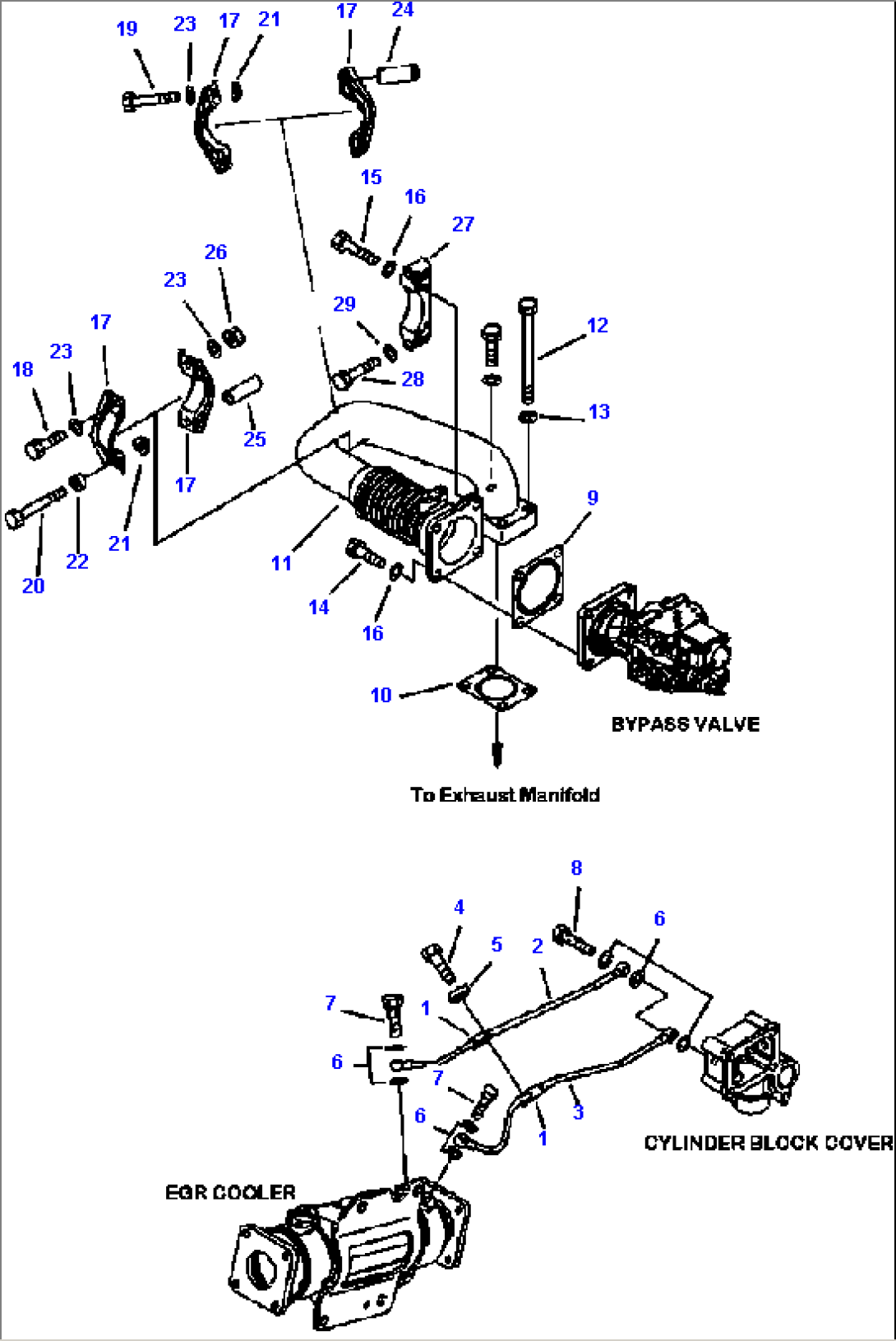 A1216-B8B7 EXHAUST GAS RECIRCULATION (EGR) (3/6) ENGINE S/N 533487-