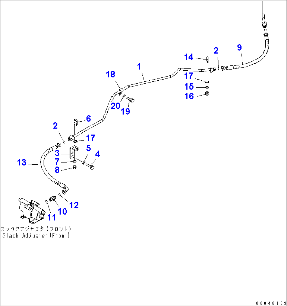BRAKE CONTROL (FRONT BRAKE PIPING)(#55001-)