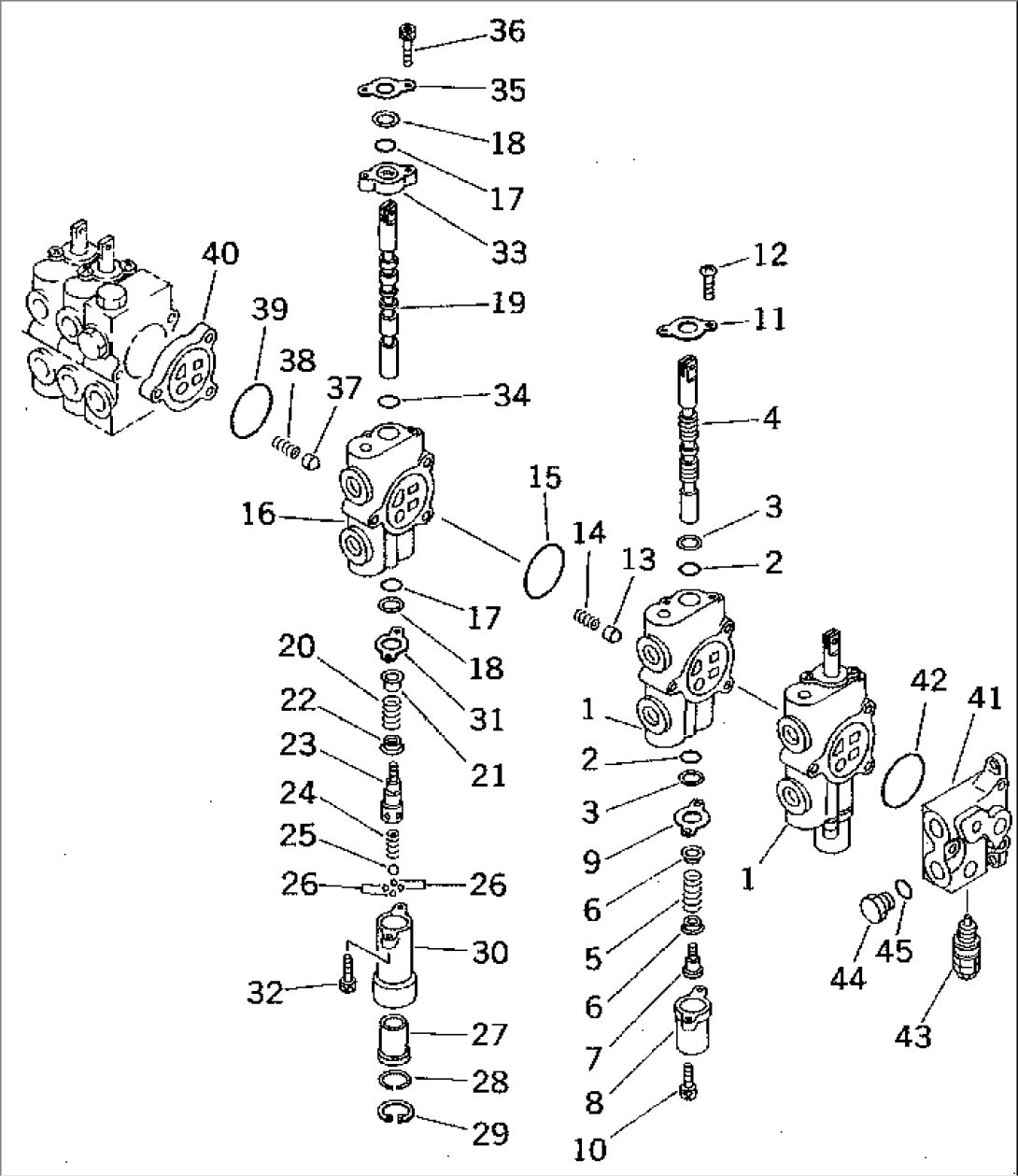 CONTROL VALVE¤ R.H. (6-SPOOL) (1/3)