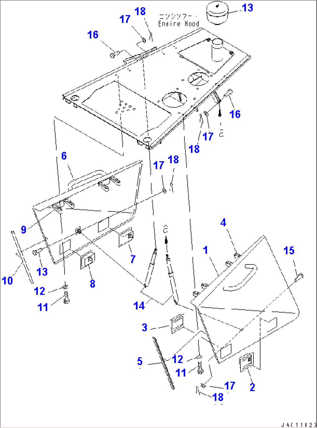 FRONT GUARD (ENGINE SIDE COVER) (FOR TRIMMING DOZER) (FOR CAB)