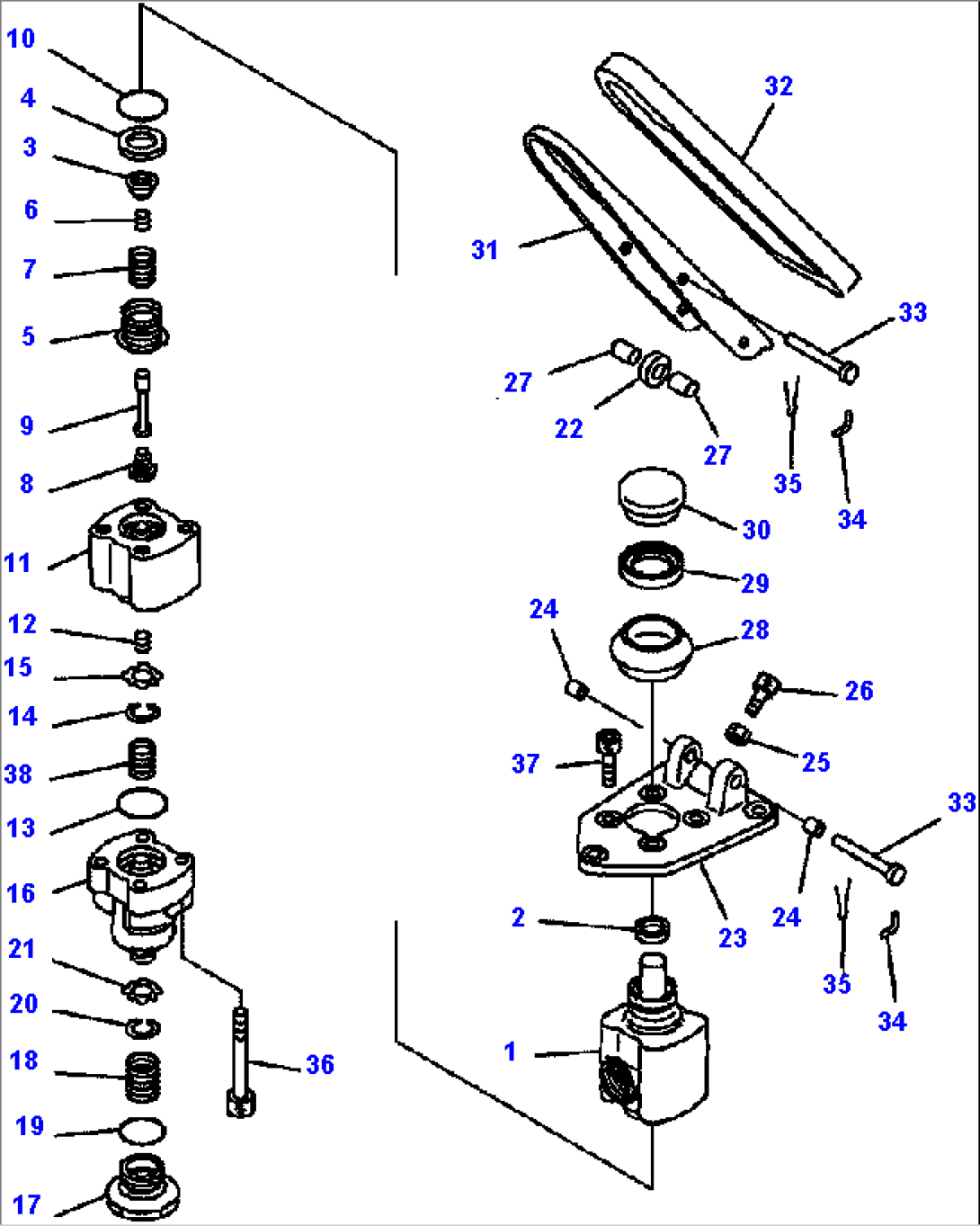 FIG. K3100-04A0A FLOOR - BRAKE VALVE INNER PARTS