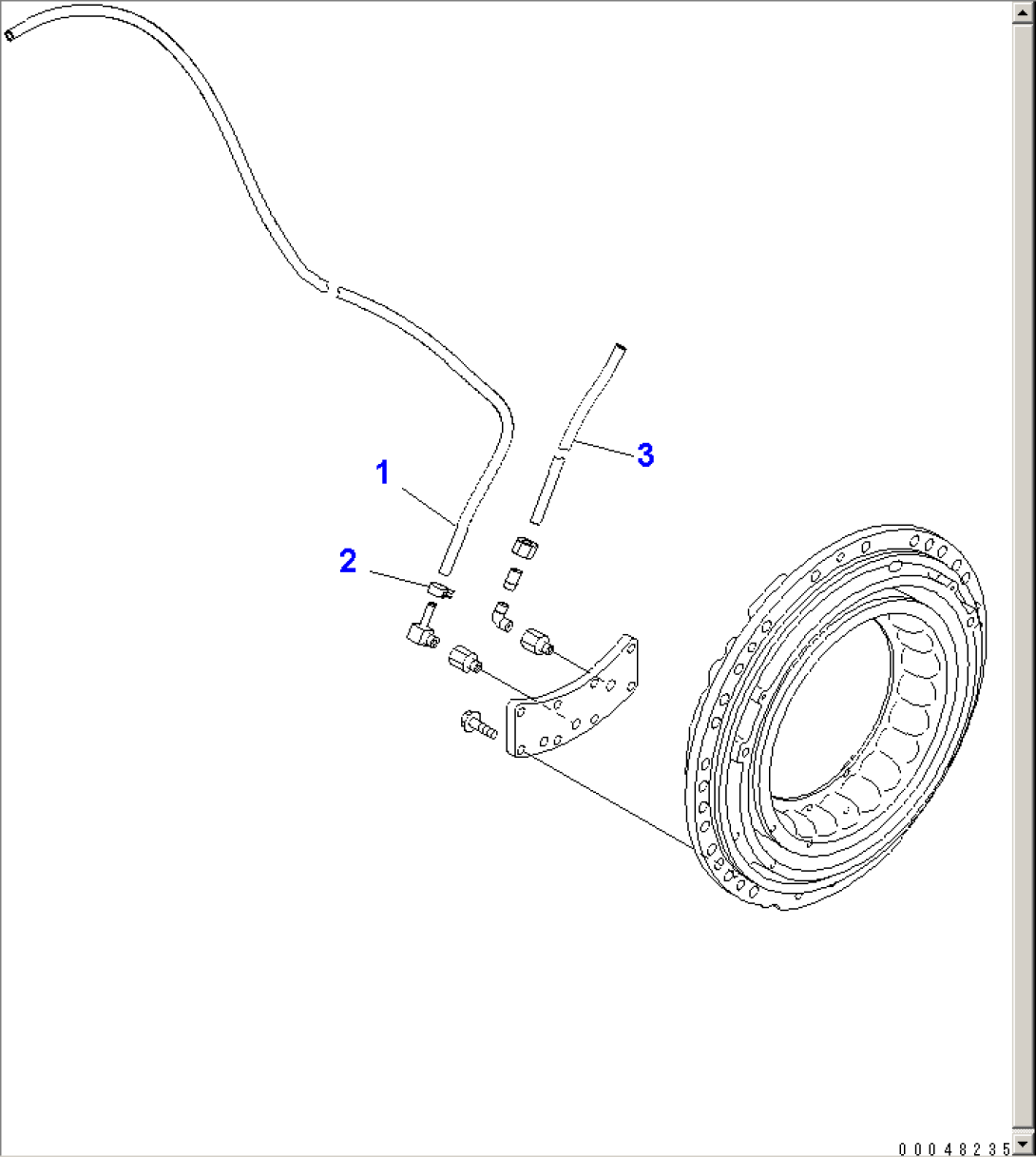 CENTER AXLE (L.H.) (PIPING)(#2001-)