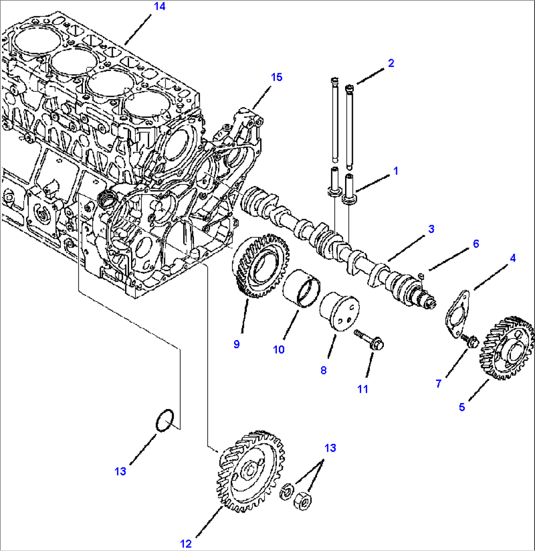 FIG. A0113-01A0 TIER I ENGINE - CAMSHAFT AND DRIVE GEAR
