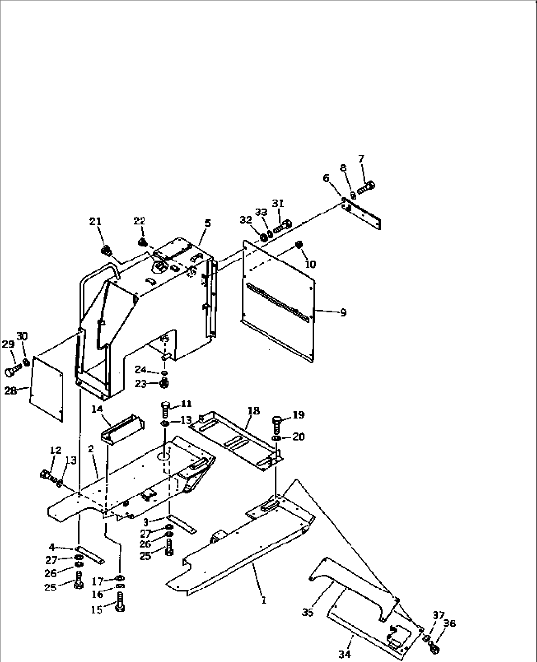 REAR COVER AND HYDRAULIC TANK (FOR VEHICLE INSPECTION PARTS)(#60261-)