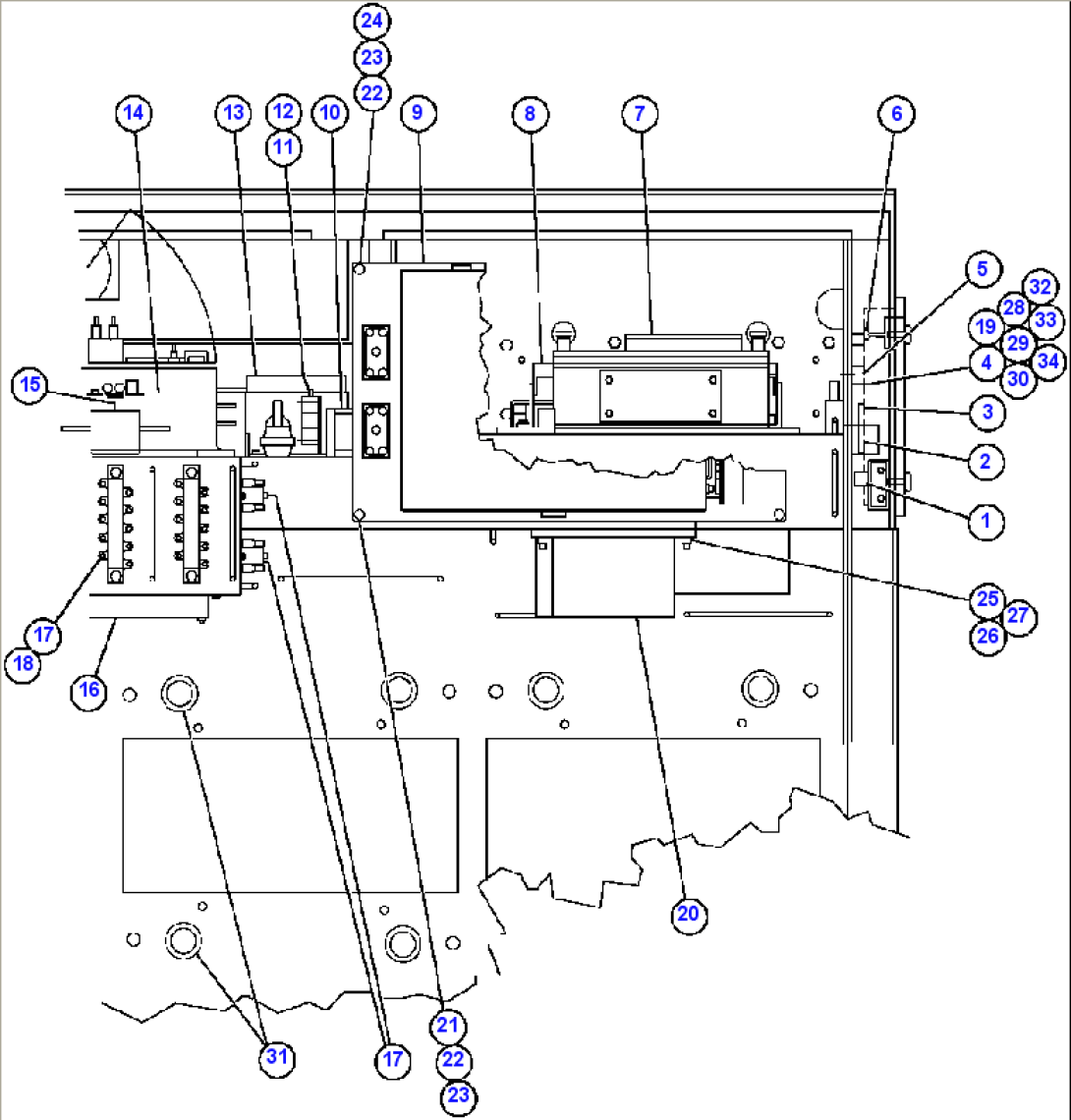 CONTROL CABINET (INSIDE TOP RIGHT FRONT)
