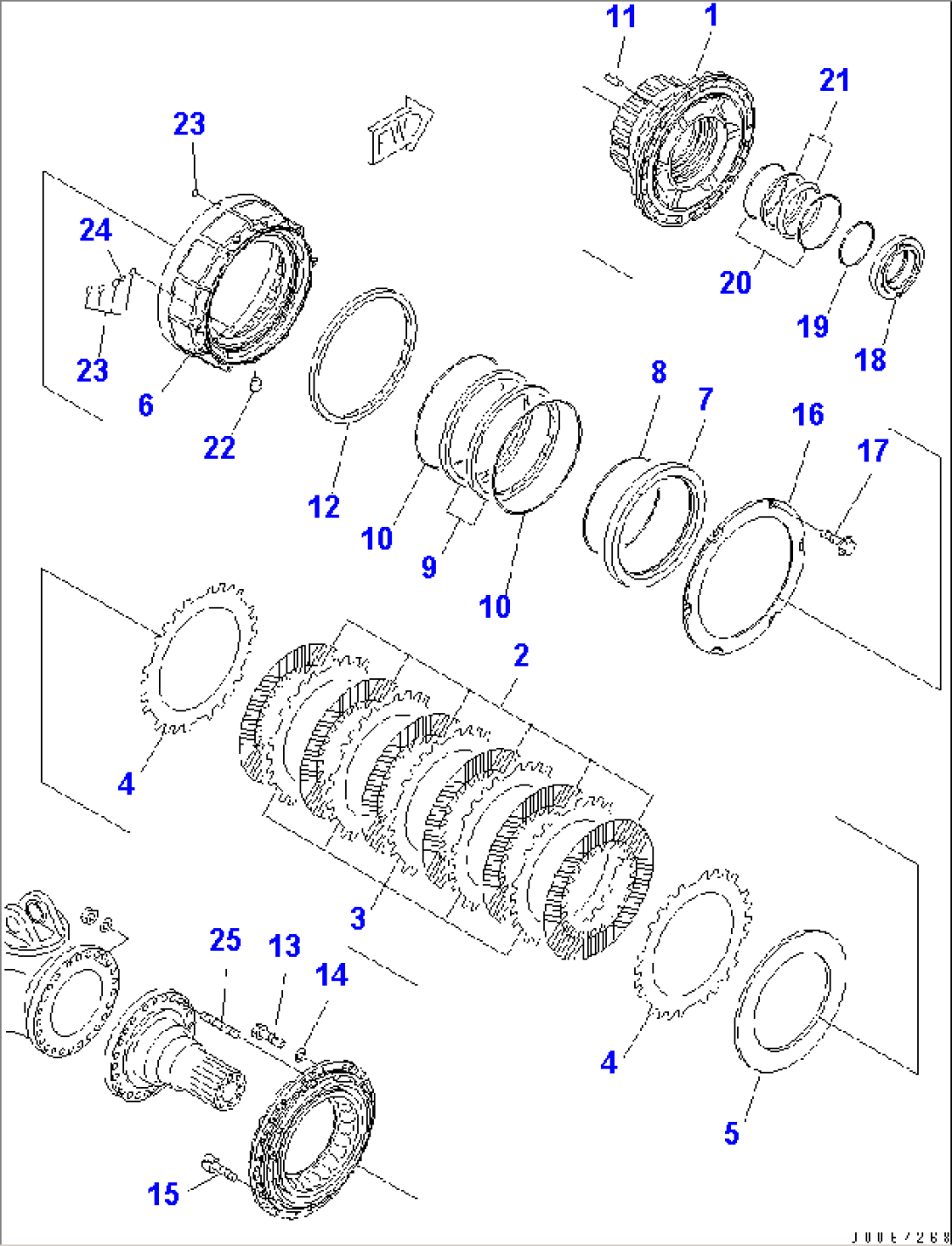 FRONT FINAL BRAKE (R.H.) (HUB)(#7001-)