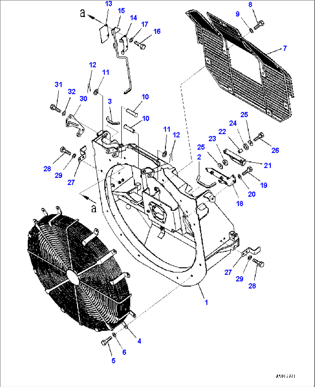 Cooling System, Fan Guard (#40001-)