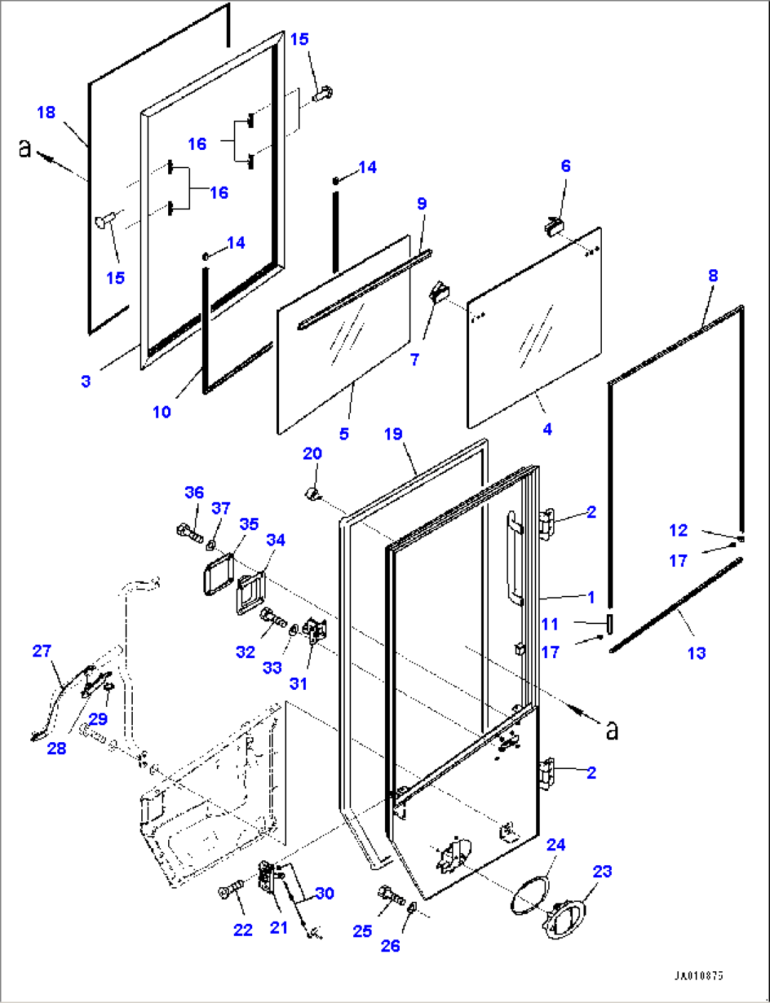 ROPS Cab, Door, L.H. (1/2) (#80001-80169)