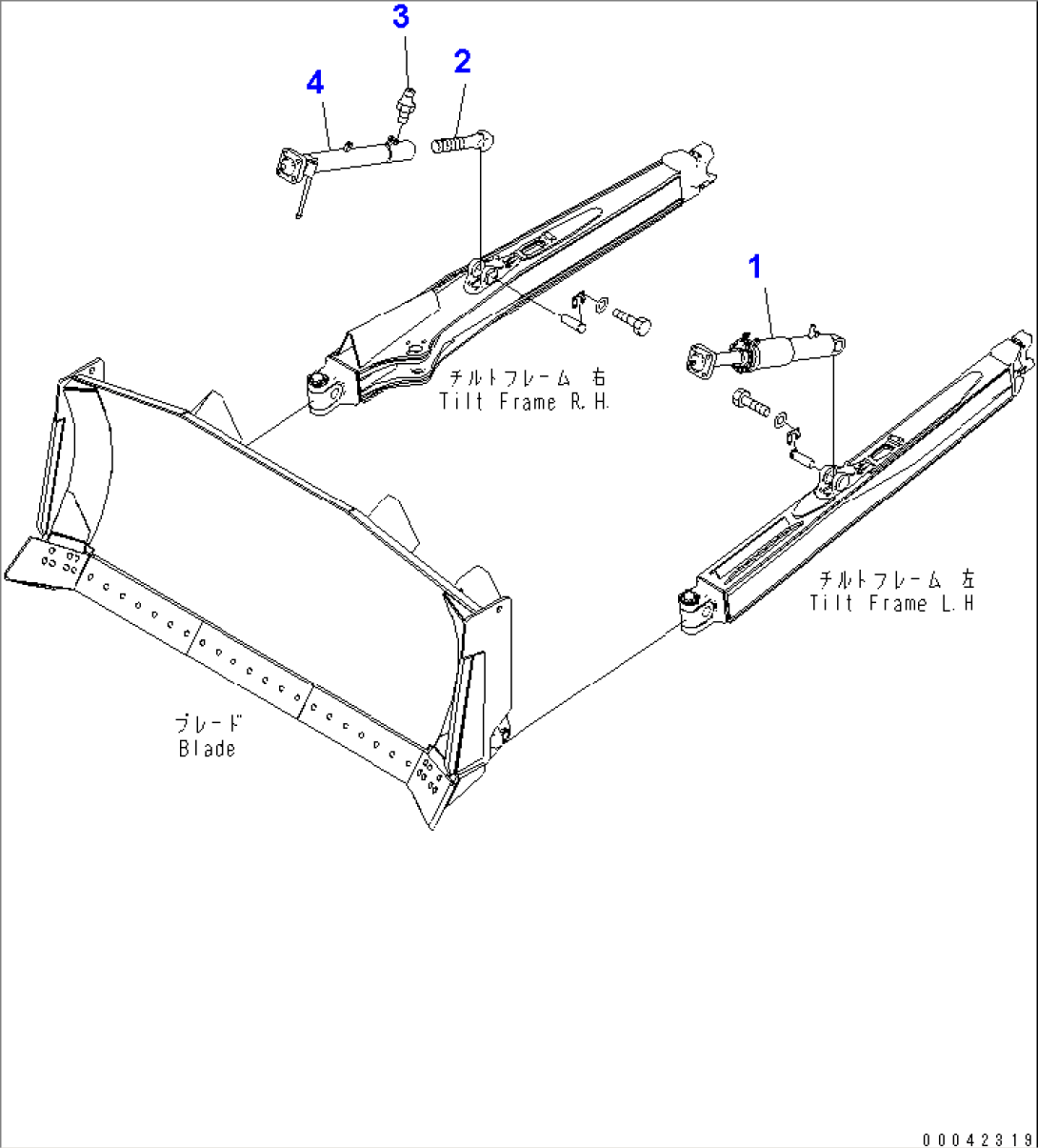 BLADE TILT CYLINDER (SINGLE TILT SEMI-U DOZER)(#80001-)