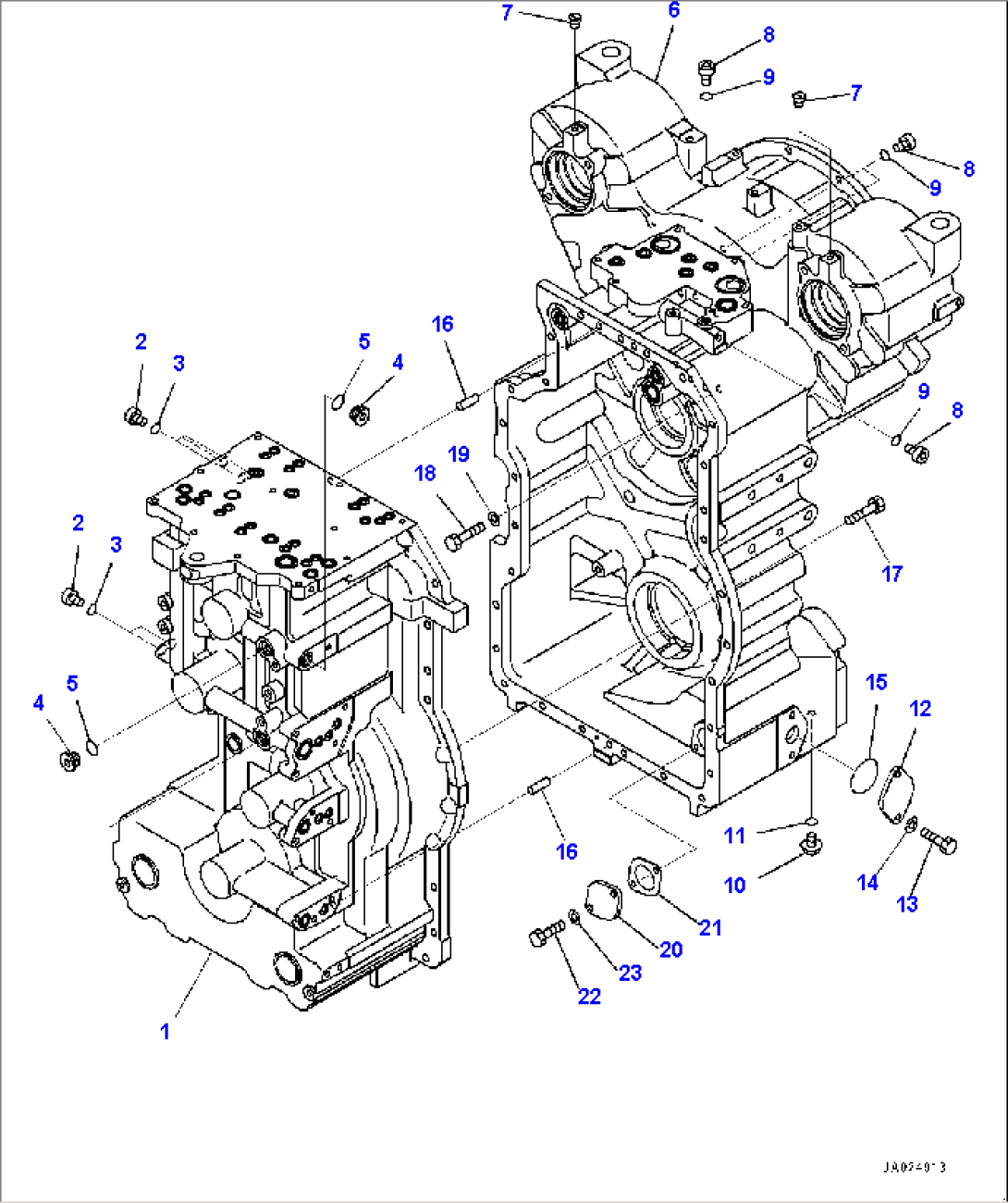 Torque Converter and Transmission, Case (#1001-)