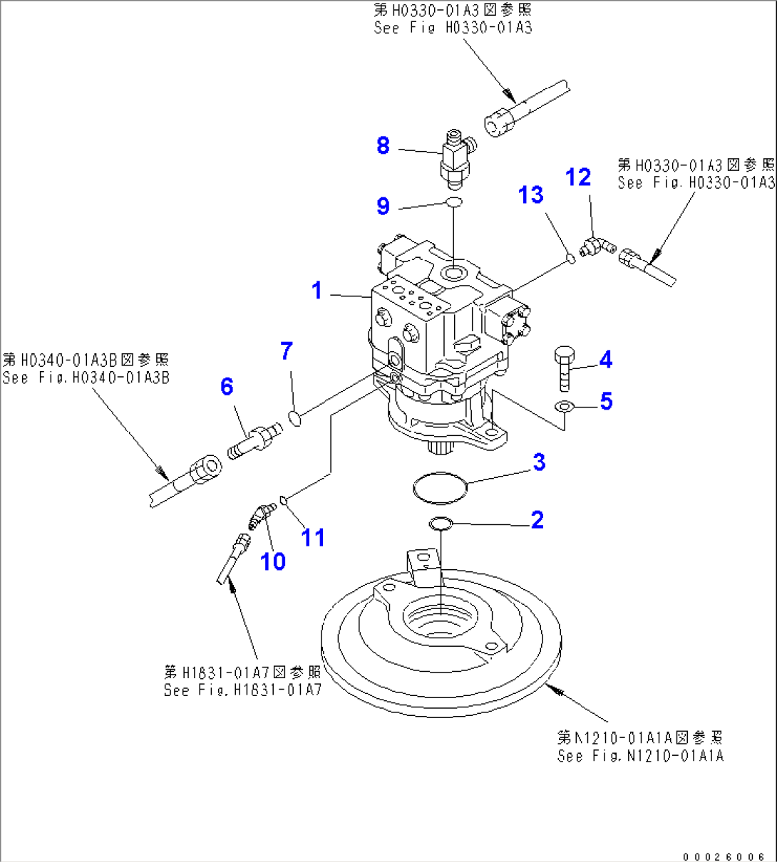 SWING MOTOR (CONNECTING PARTS) (FOR PIPE LOOPER)(#32933-)