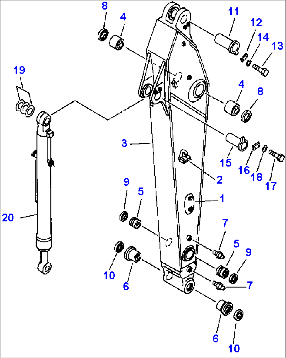 FIG. T1200-01B1 ARM (2.9 M) - ARM AND BUCKET CYLINDER FOR ADDITIONAL PIPING