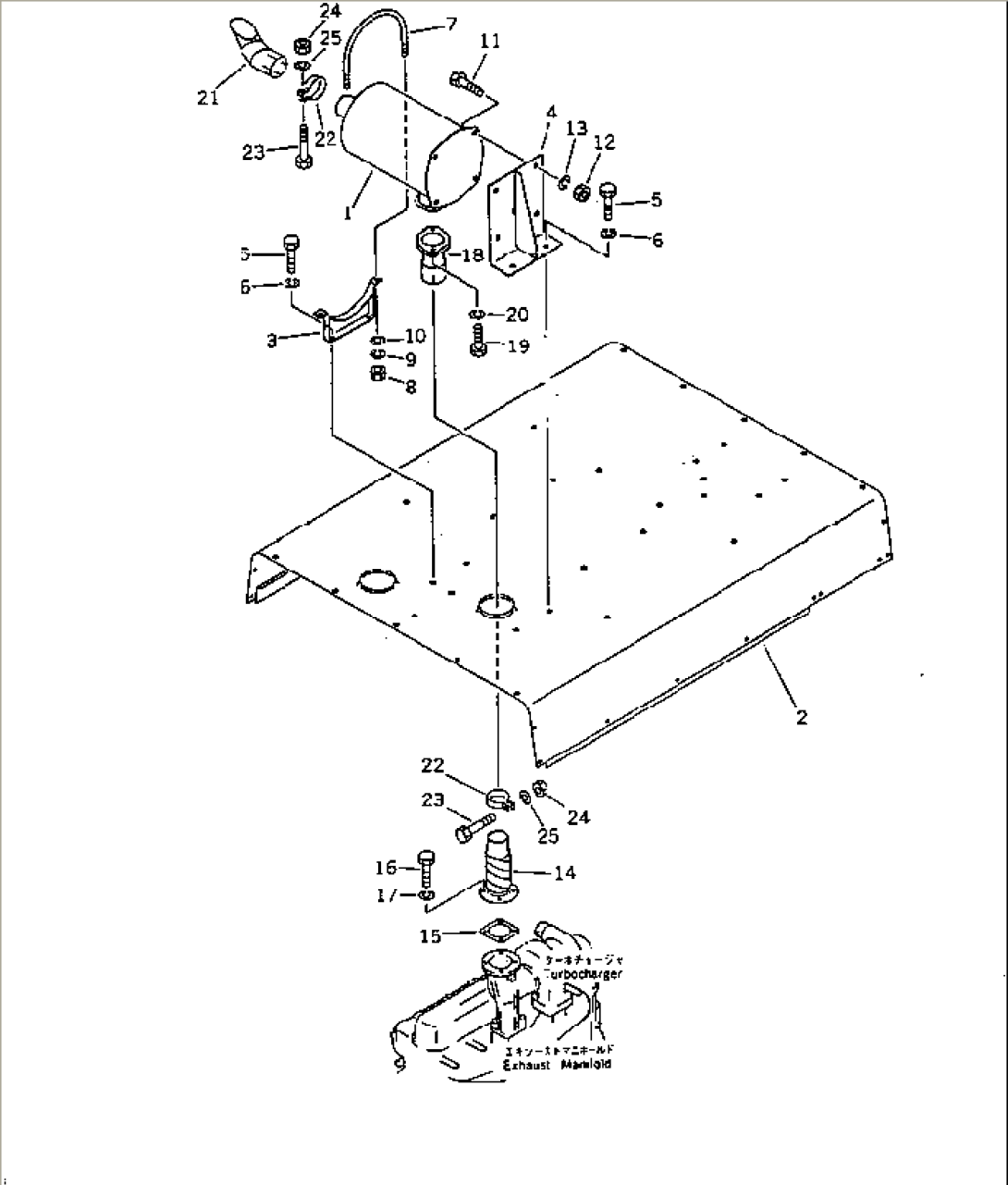 MUFFLER AND MOUNTING(LOOF ON TYPE)(EXCEPT JAPAN)