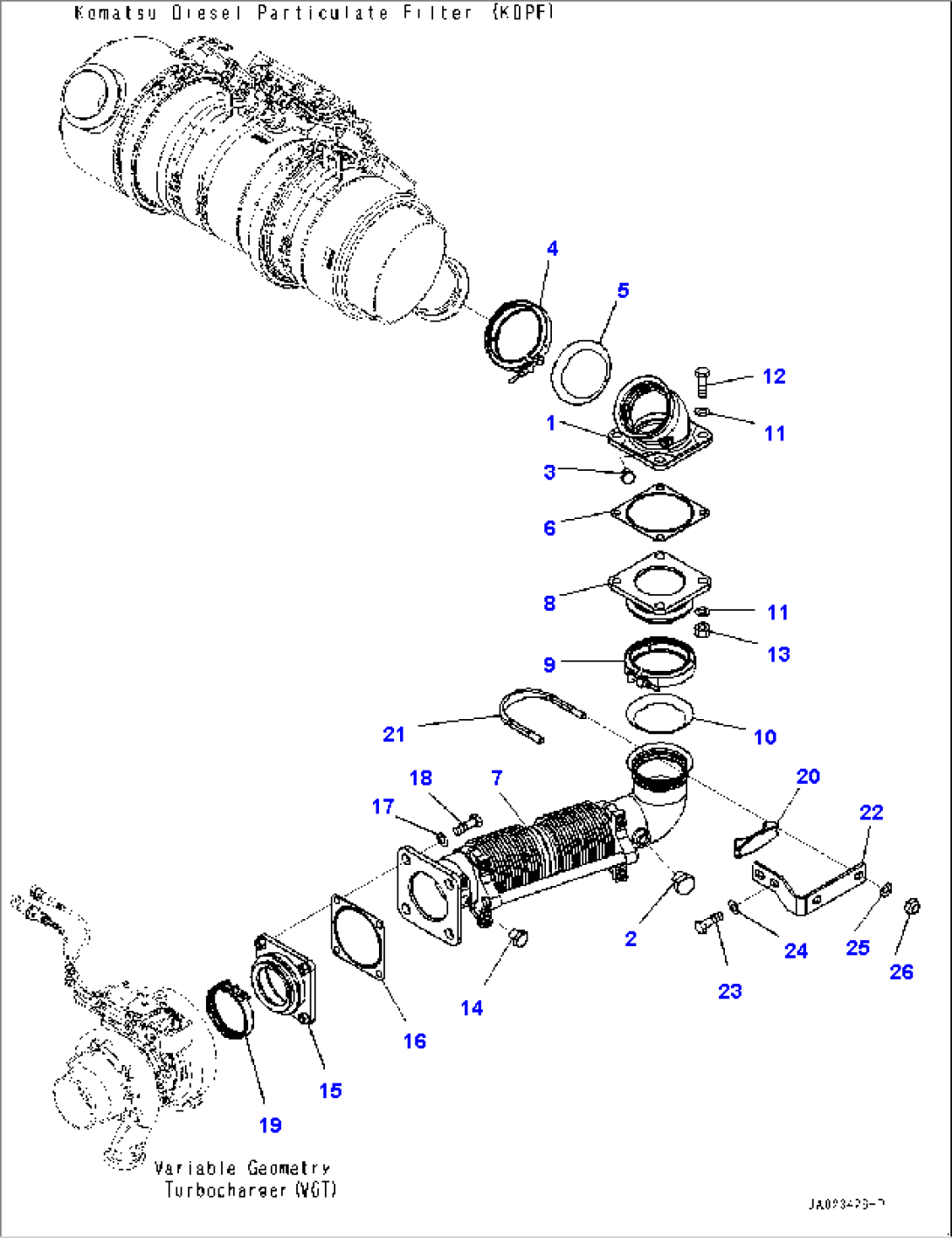 Komatsu Diesel Particulate Filter (KDPF) and SCR Assembly, Related Parts (#85001-85141)