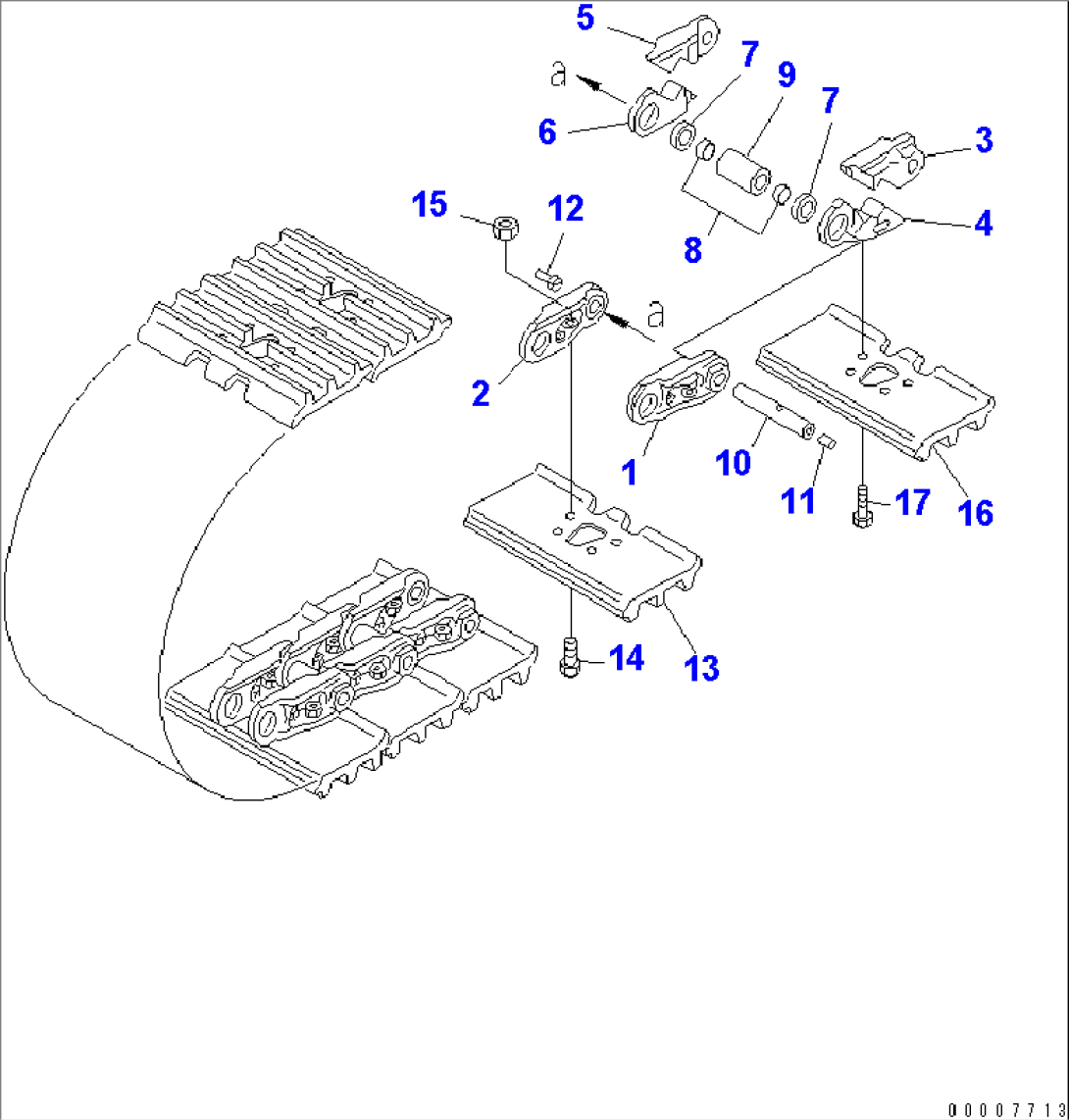 TRACK SHOE (LUBRICATE TYPE) (TRIPLE GROUSER WITH HOLE) (400MM WIDE) (FOR TRIMMING DOZER)