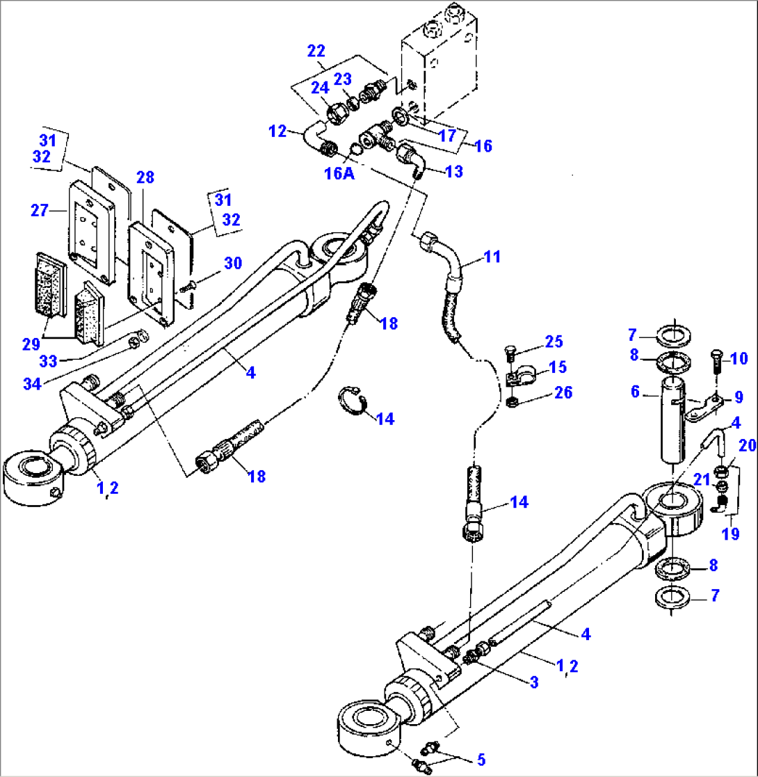 STEERING CYLINDER AND PIPINGS