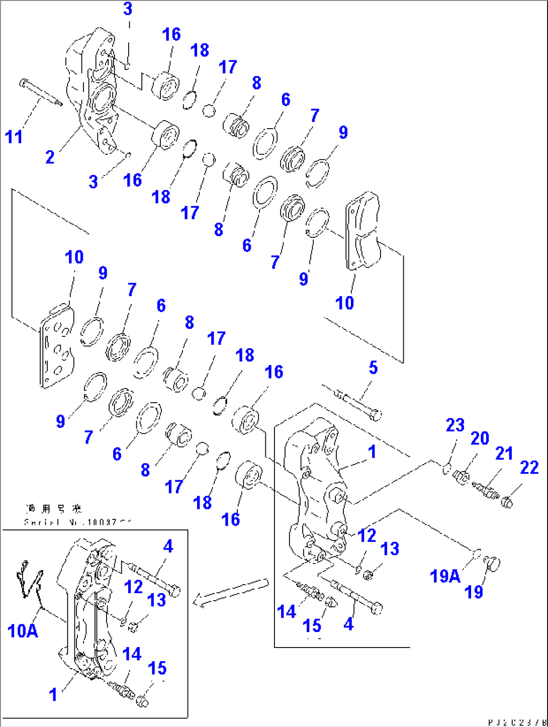 REAR AXLE (CALIPER)(#10045-)