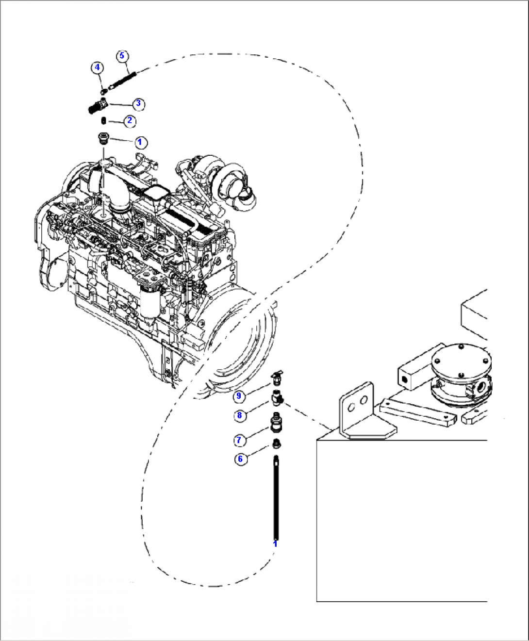 H1010-01A0 HYDRAULIC PIPING TURBO BOOST LINE WITHOUT VACUUM PUMP