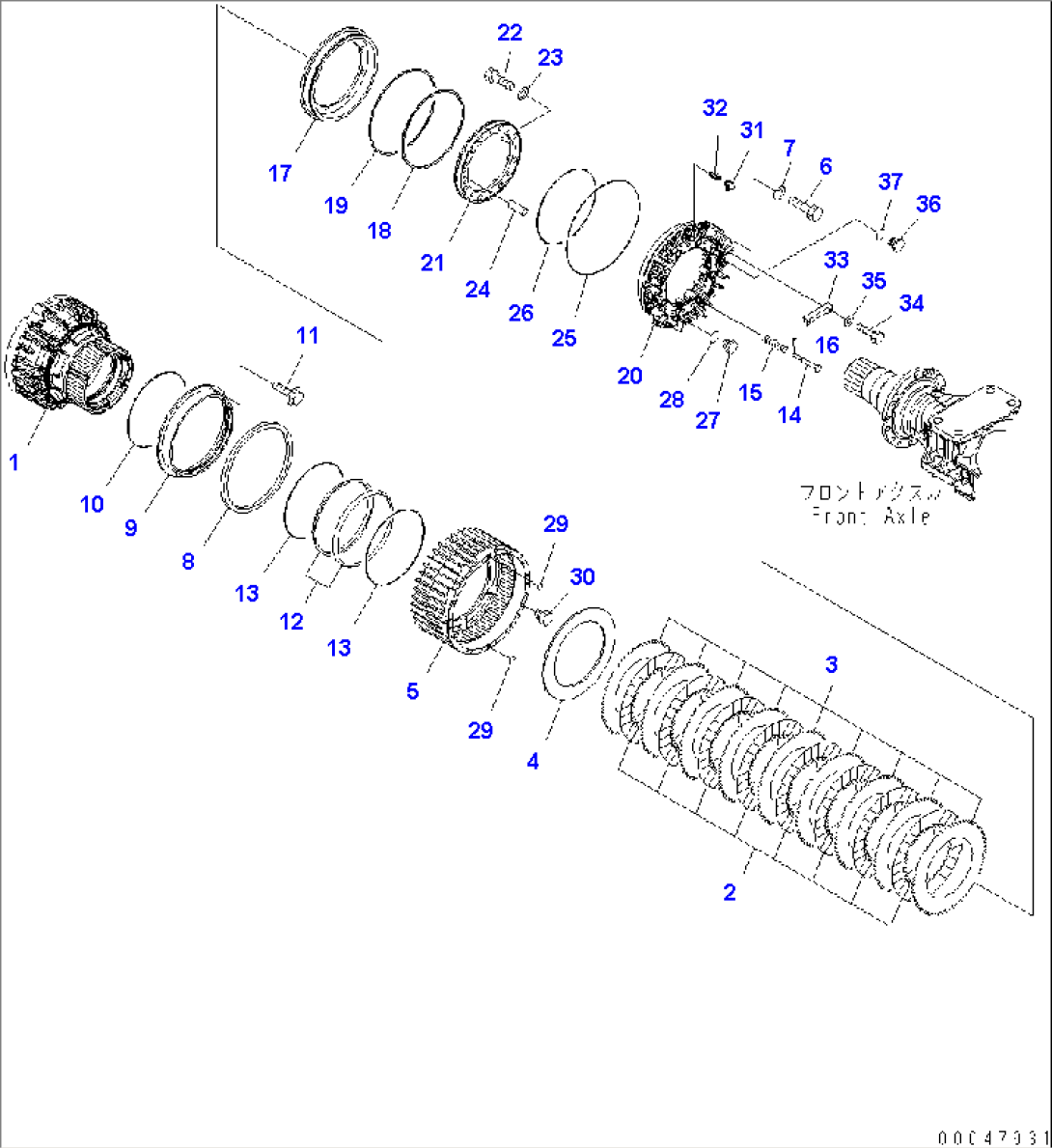 FRONT AXLE (FINAL DRIVE ASSEMBLY RHS) (1/2)