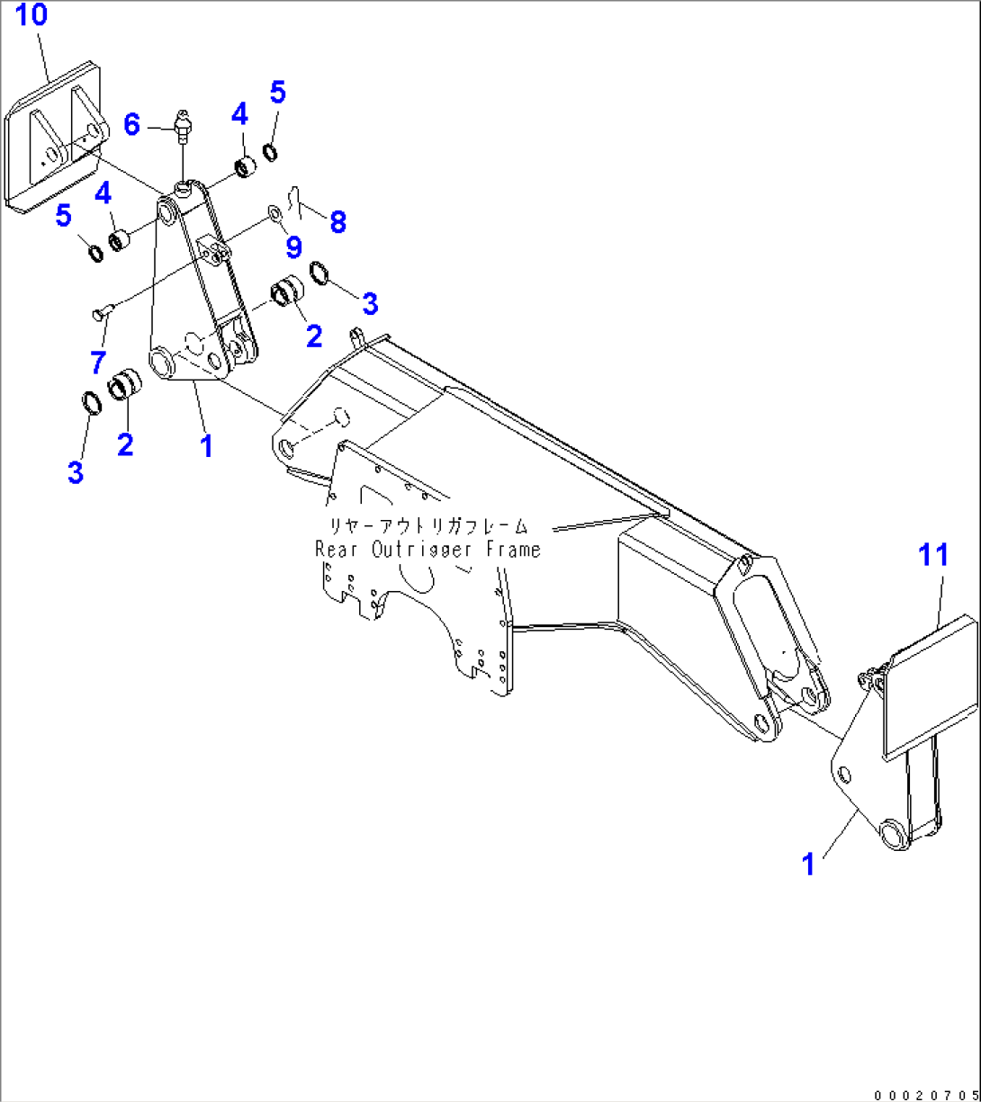 OUTRIGGER (LEGS AND FOOT) (FOR REAR OUTRIGGER)