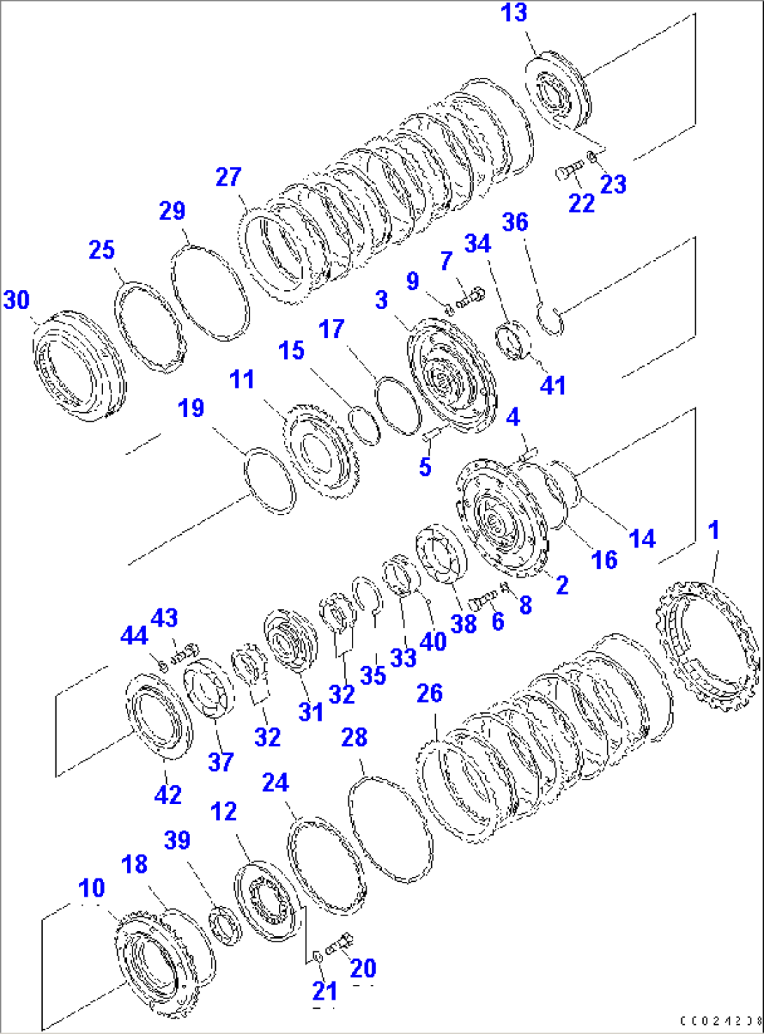 TRANSMISSION (3/8) (LOW AND 4TH CLUTCH)
