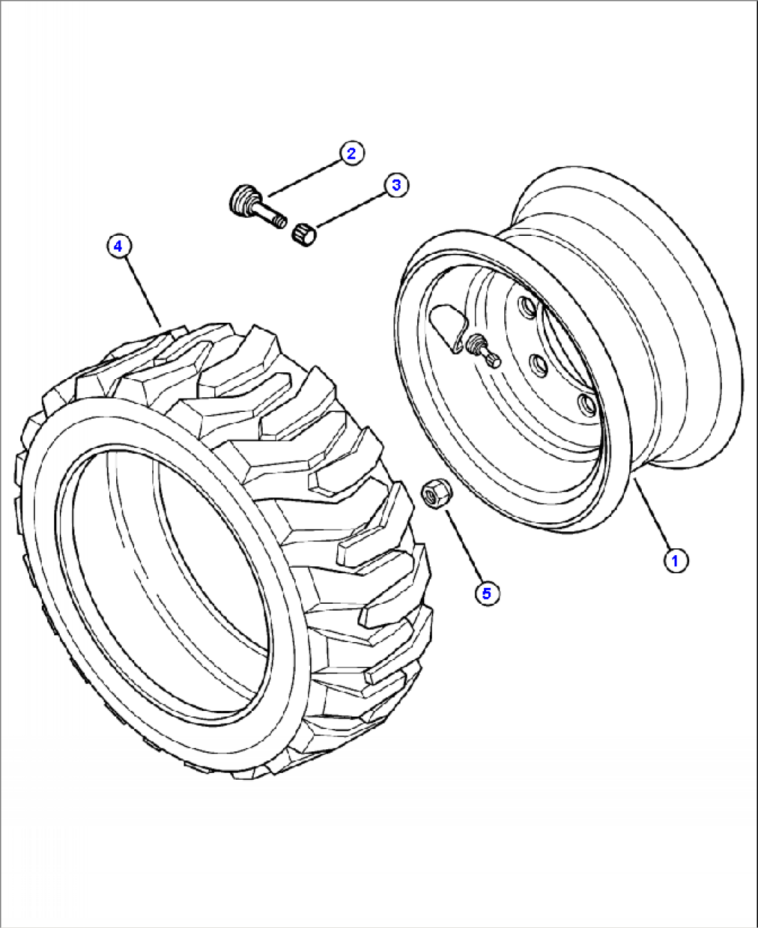 S5500-01A01 TIRE AND RIM NARROW GAUGE WITH 68 INCH BUCKET