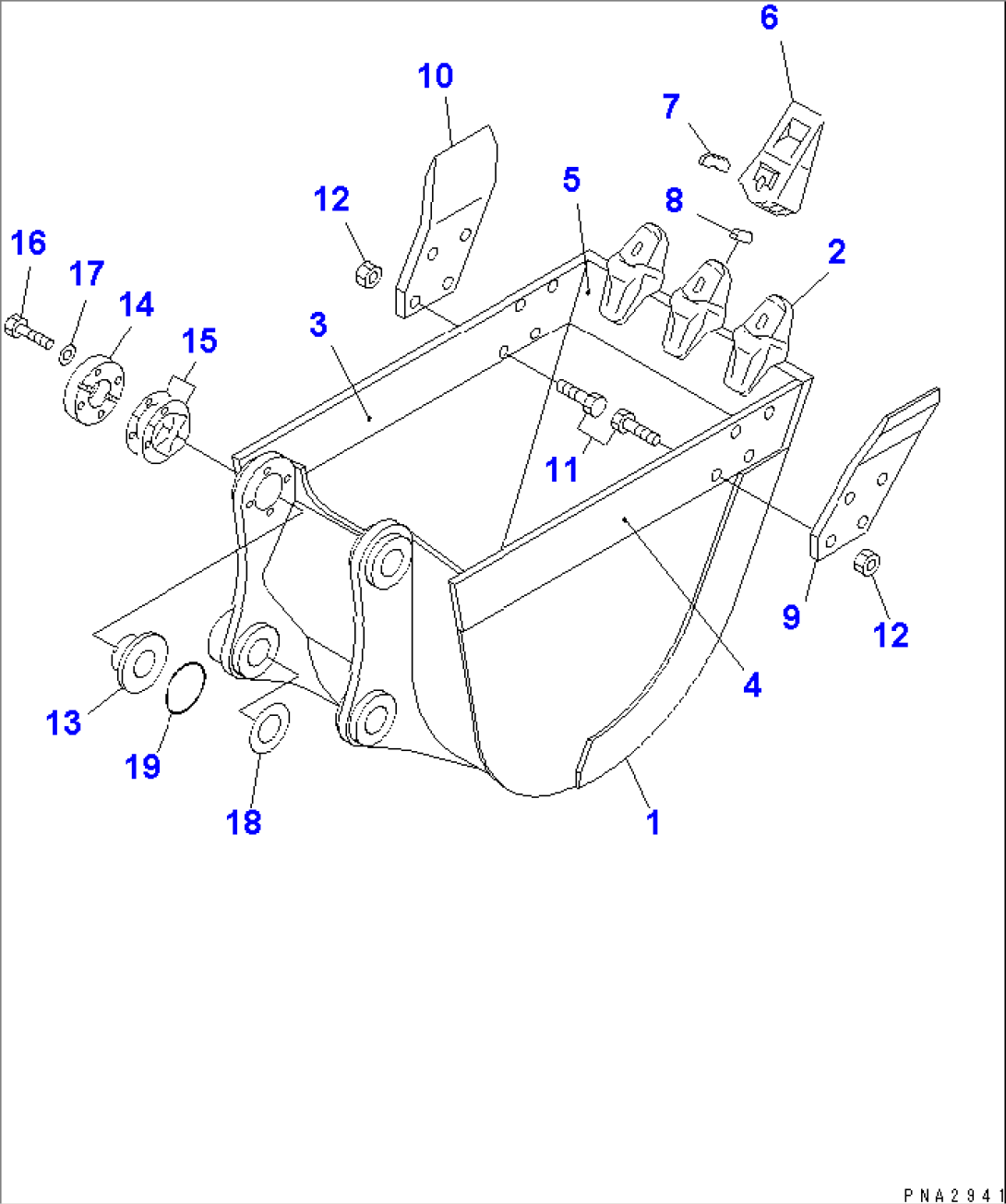 BUCKET¤ 0.18M3 (CECE 0.16M3) 450MM (VERTICAL PIN TYPE)