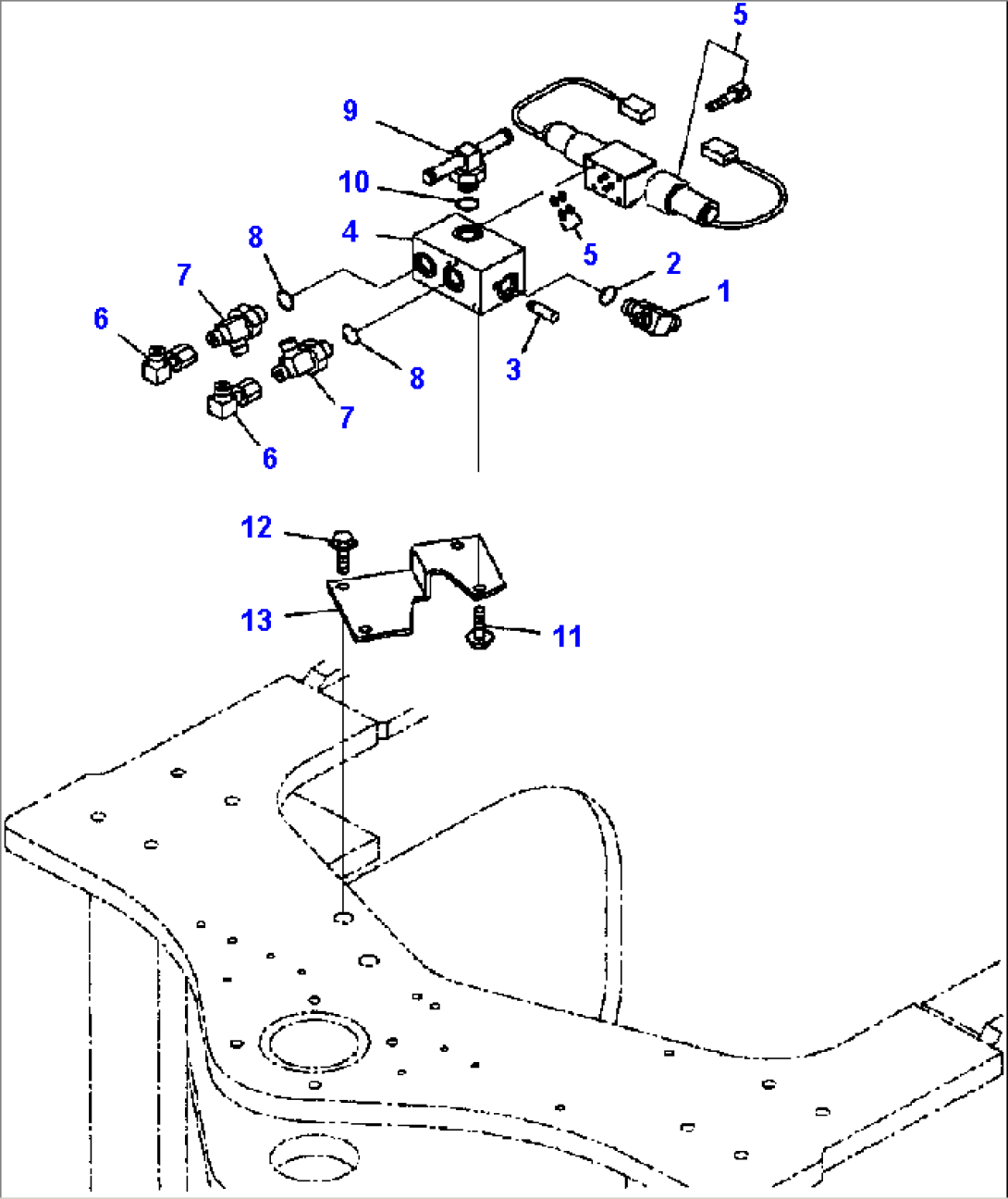 H4410-09A2 STEERING PIPING SOLENOID VALVE AND MOUNTING PARTS (JOYSTICK STEERING)