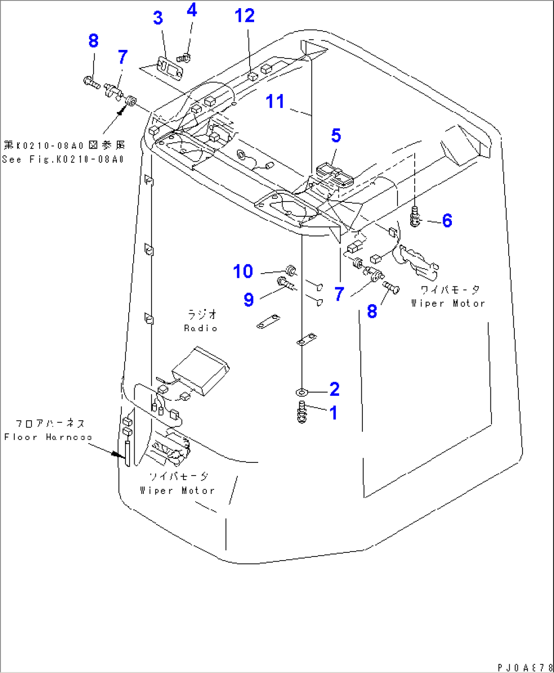 ROPS CAB (ELECTRICAL SYSTEM)(#54001-)