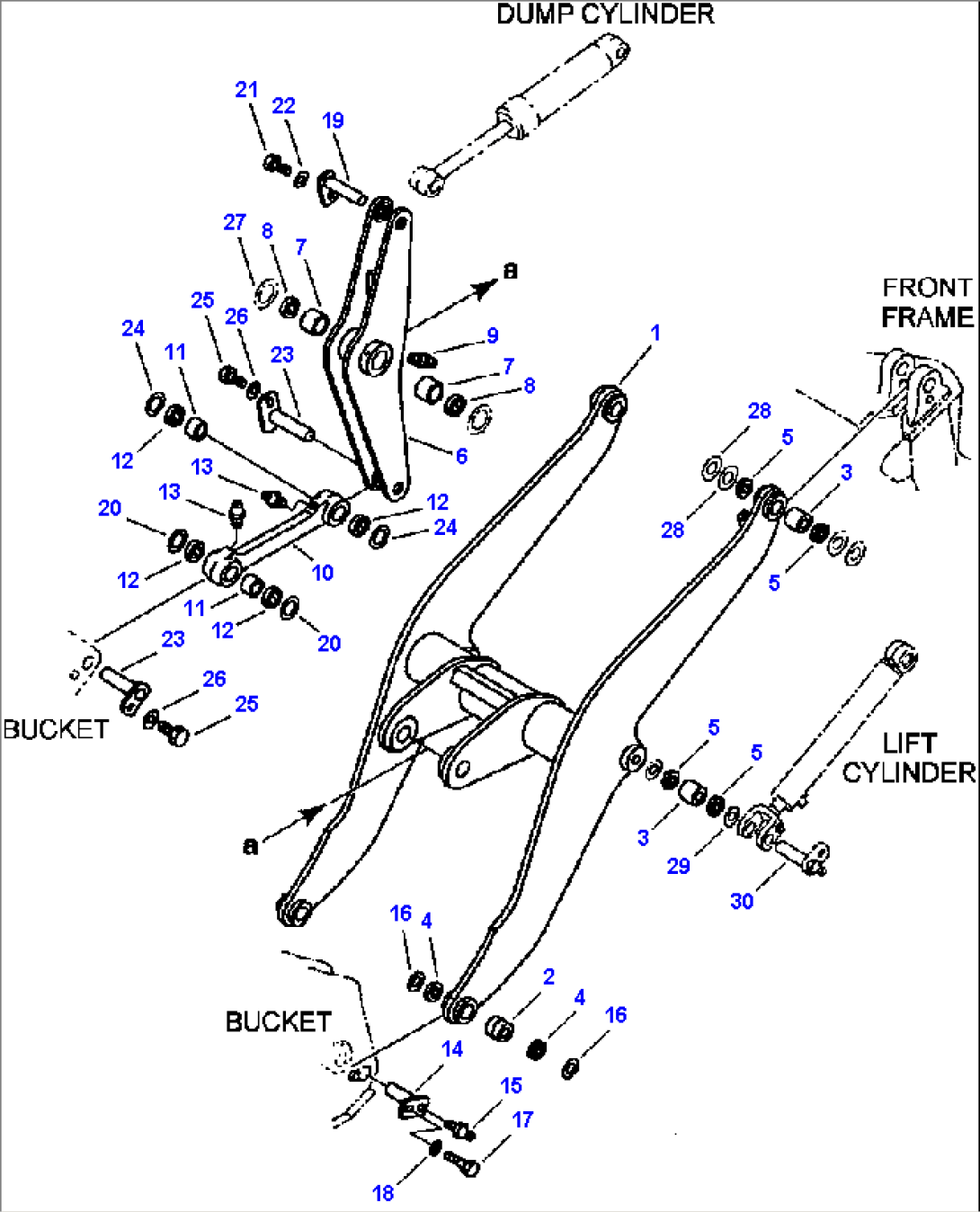 FIG. T4110-01A0 LIFT ARM AND BELLCRANK - ASSEMBLY - STANDARD