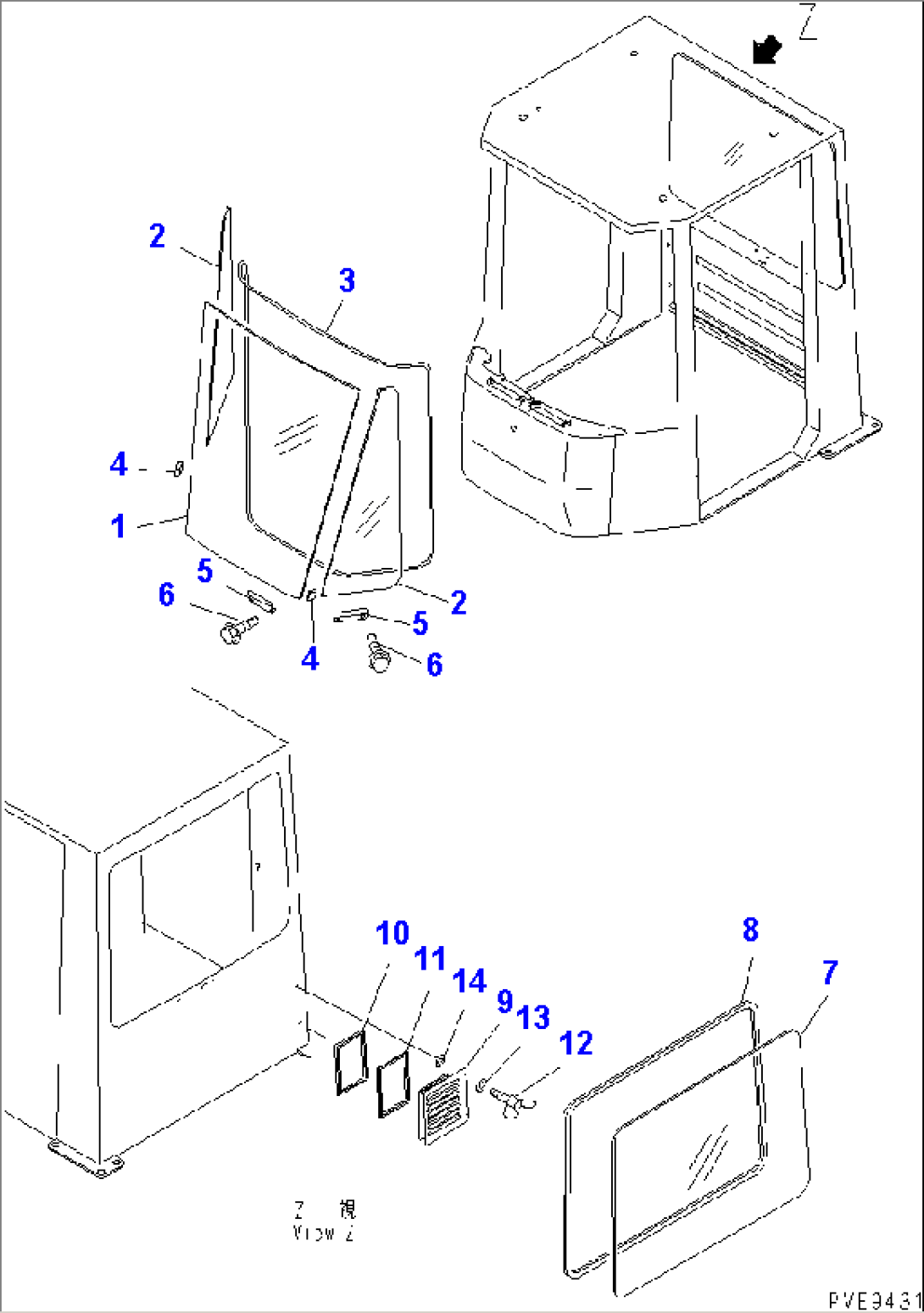 ROPS CAB (WINDOW)(#52001-)