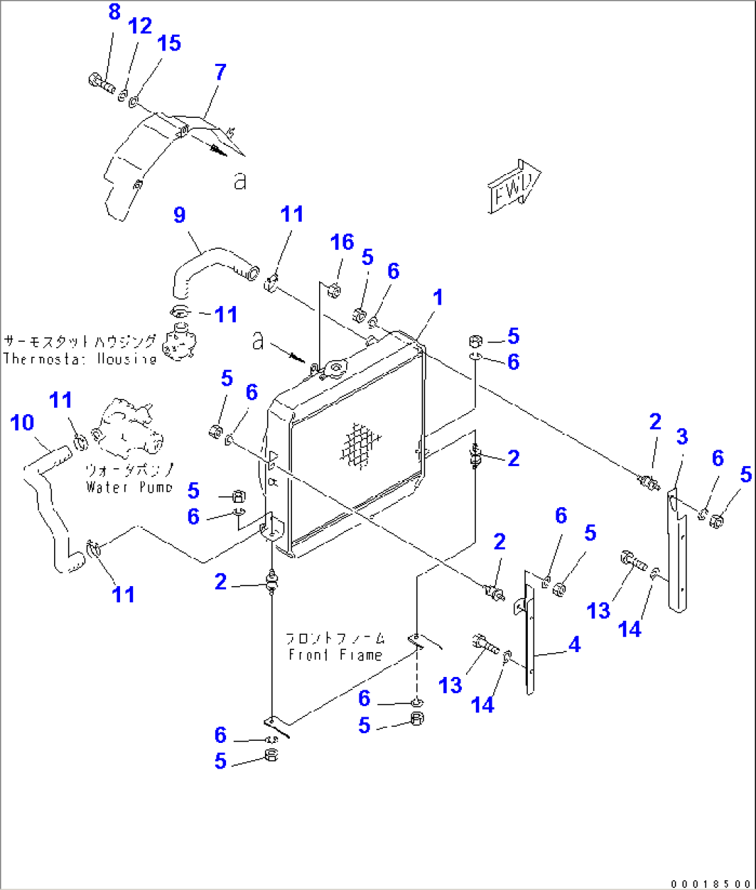 RADIATOR AND MOUNTING PARTS