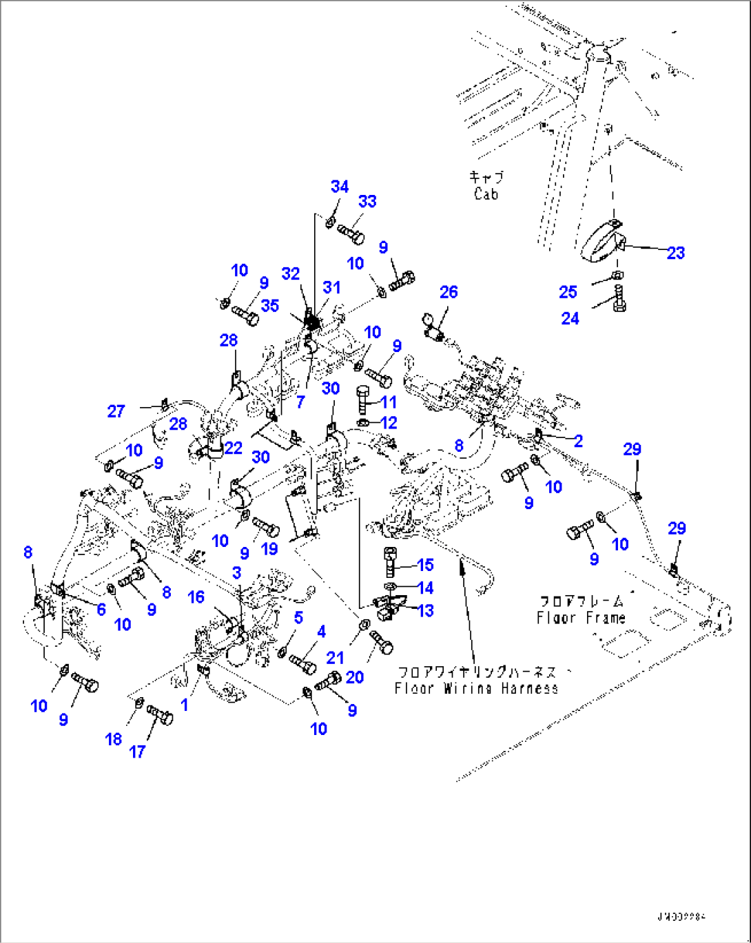 Cab, Wiring Harness Mounting (#10001-)