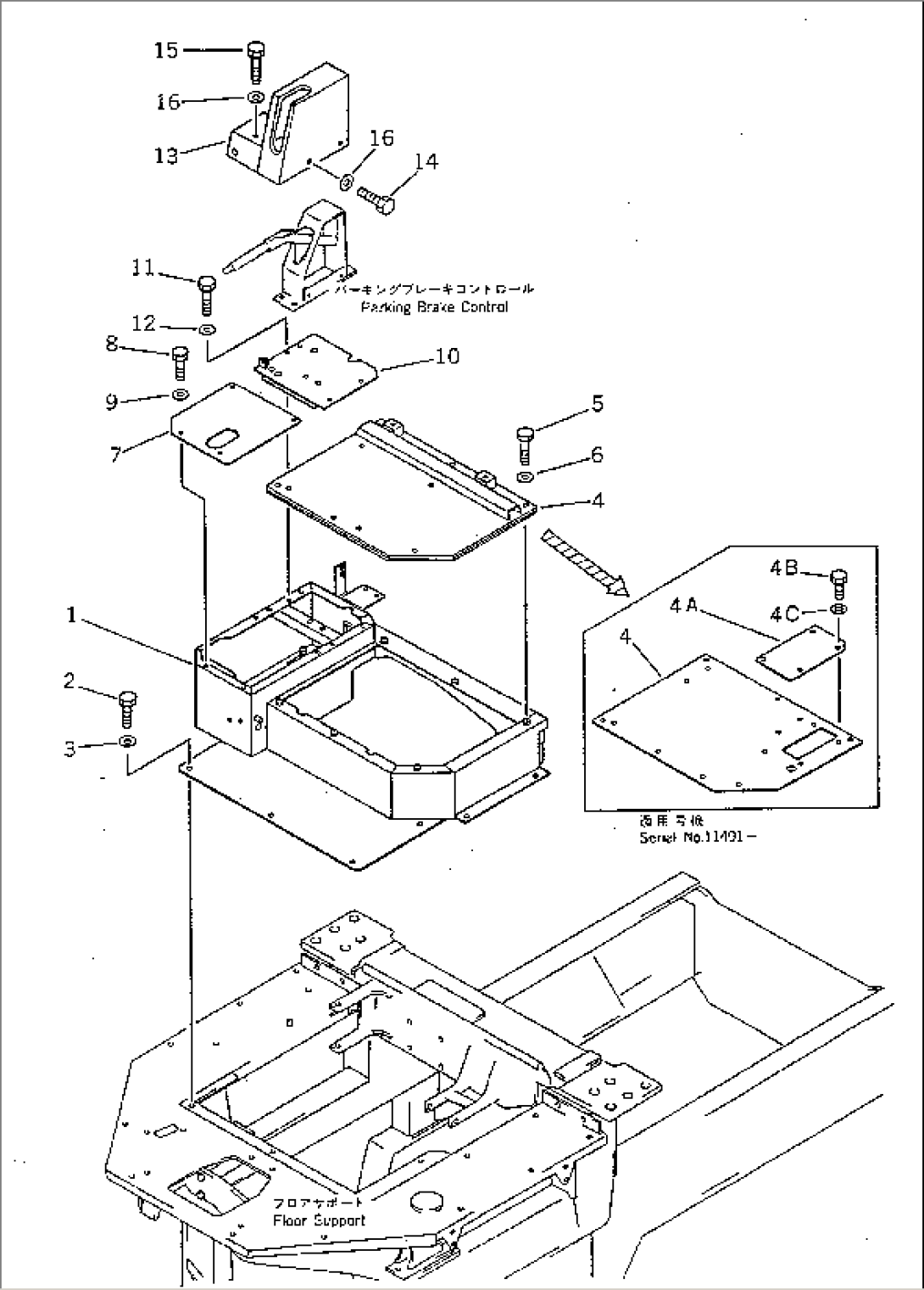 FLOOR SUPPORT (WITH CAB)(#.-19999)