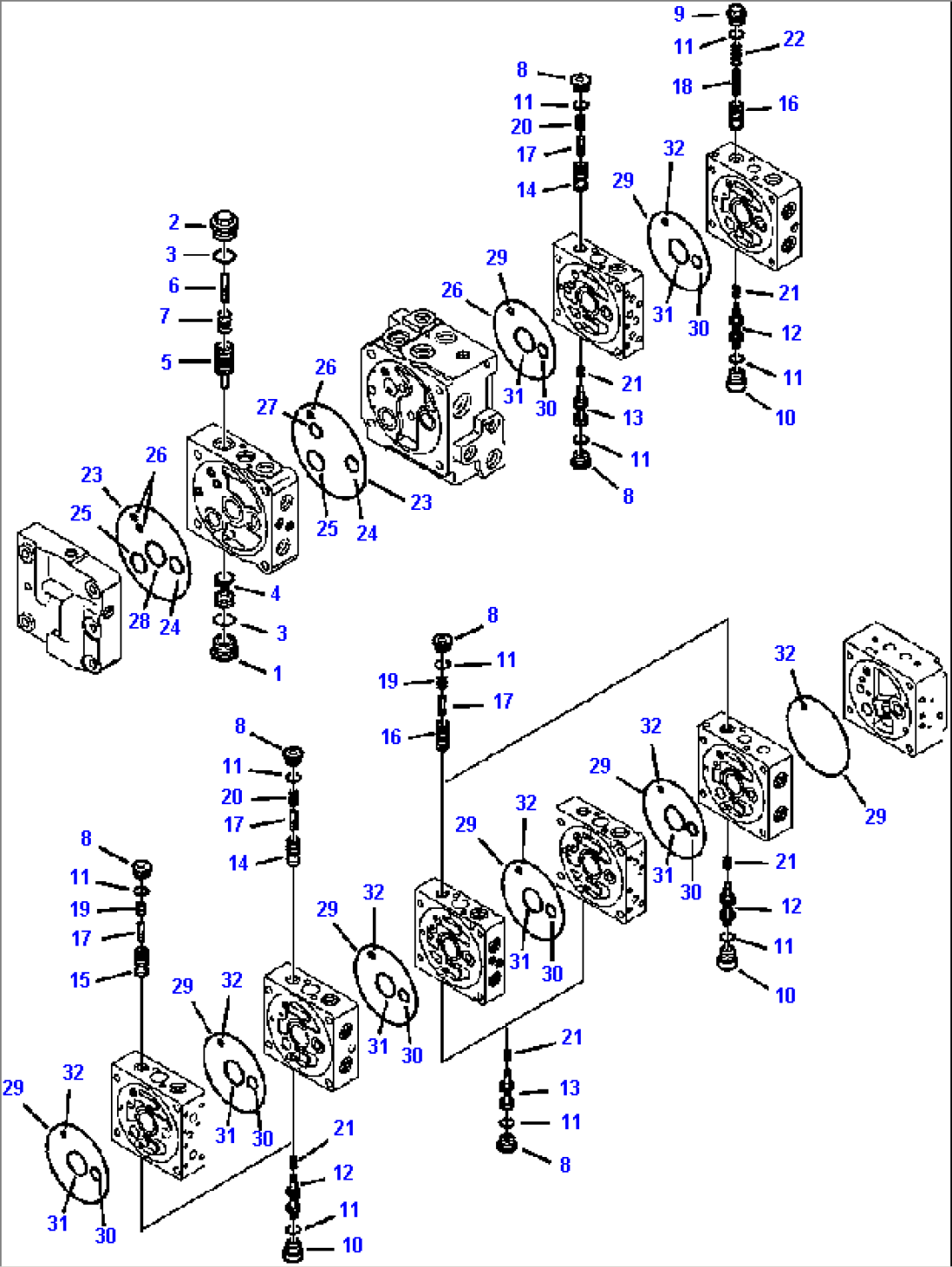 H6211-01A0 MAIN CONTROL VALVE BETWEEN SECTIONS (12/18)