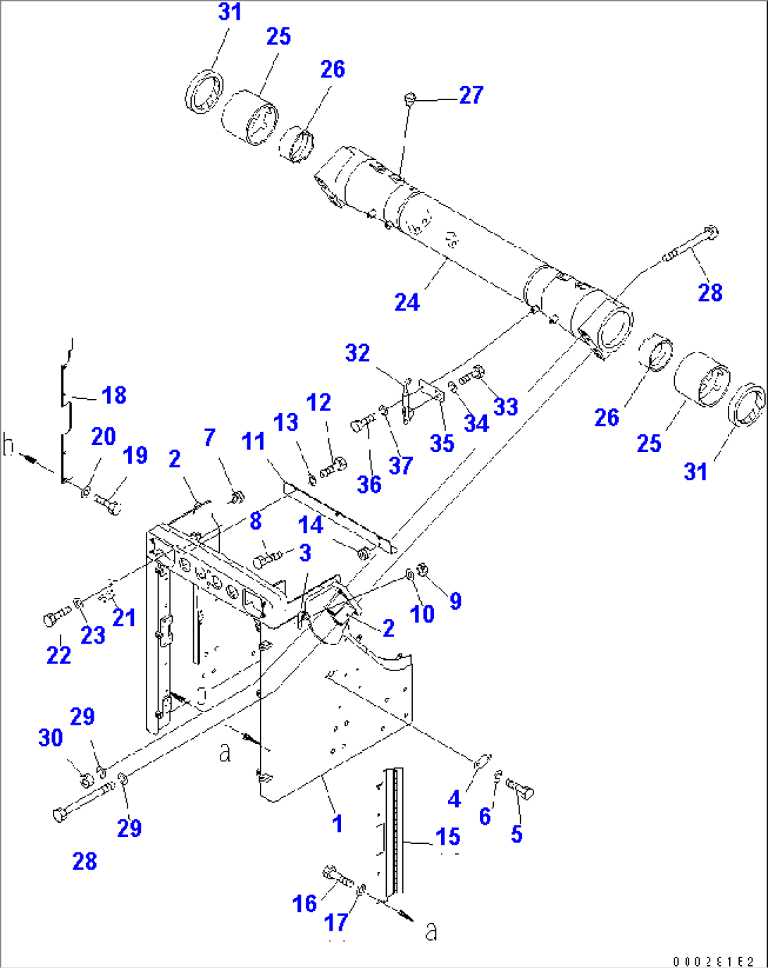 RADIATOR GUARD AND CYLINDER STAY (COLD WEATHER (A) SPEC.)(#57378-)