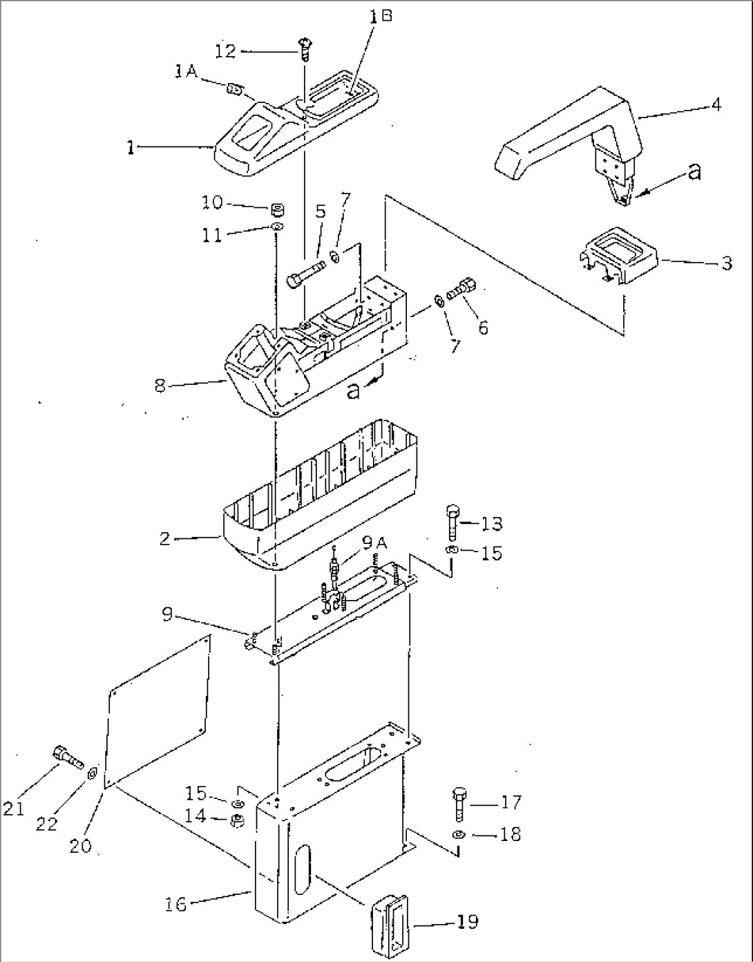 LEFT STAND AND LEVER (WITH TRAVEL LOCK) (FOR WRIST CONTROL LEVER)(STANDARD FOR U.S.A. ONLY)(#38837-)