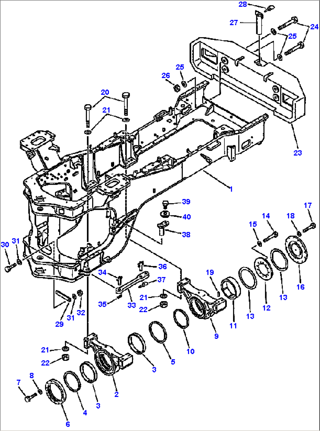 REAR FRAME FOR ALL MACHINES, EXCEPT LOAD & CARRY APPLICATION