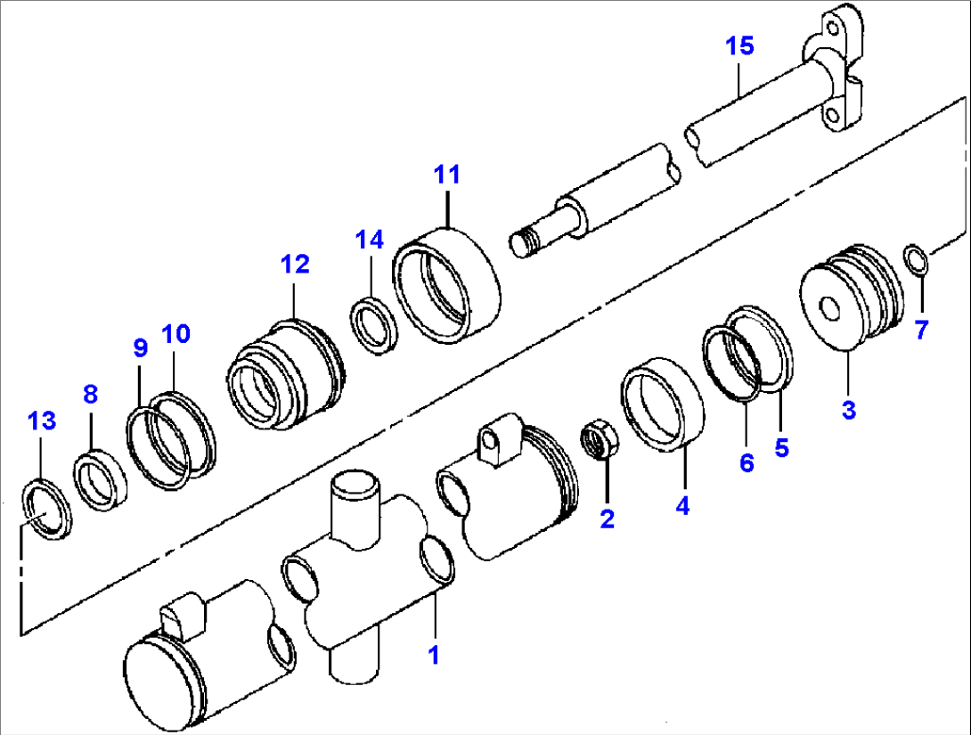 FIG. H5200-01A5 DRAWBAR LIFT CYLINDER - R.H. AND L.H. 90° BLADE SUSPENSION