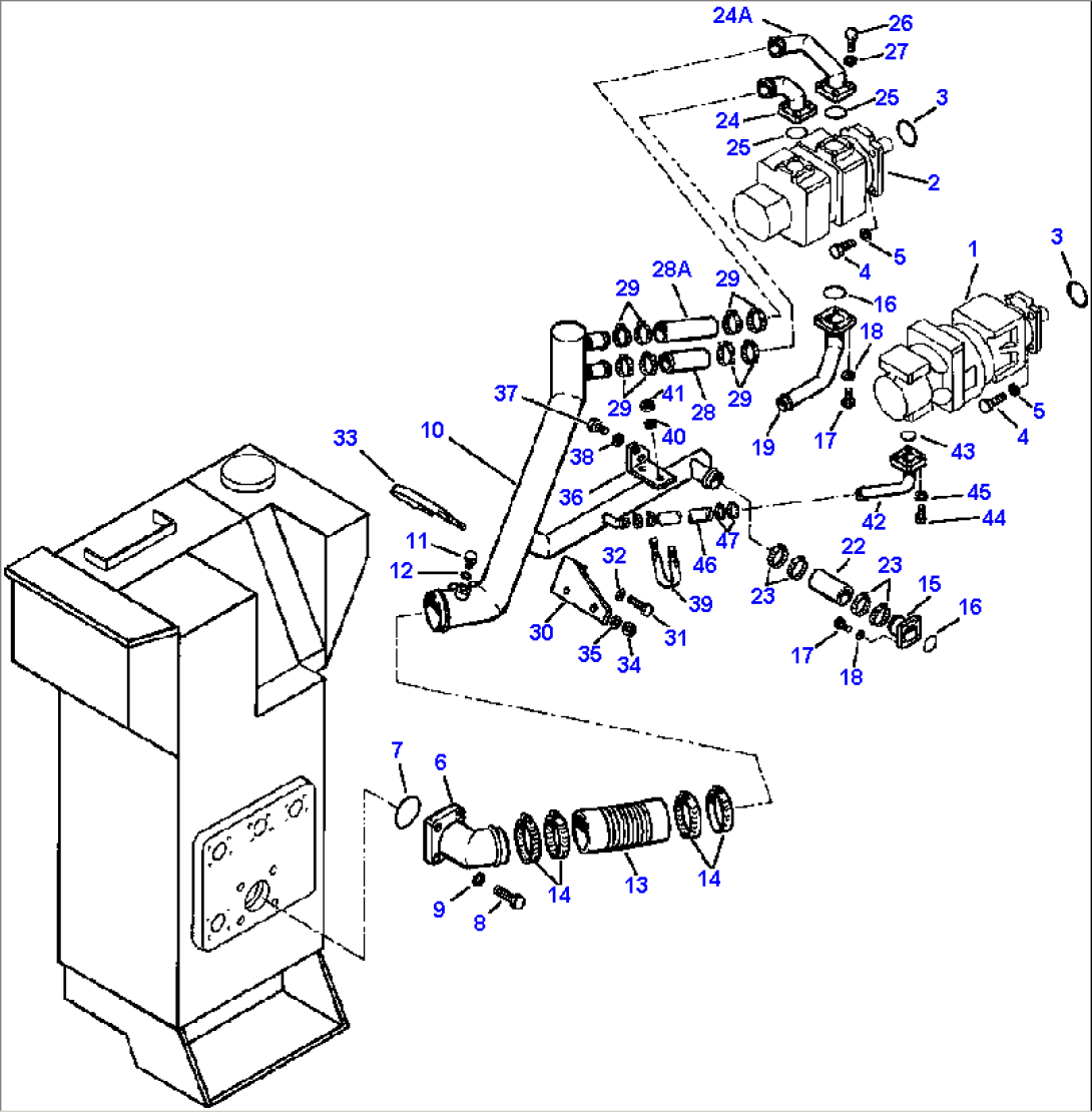 HYDRAULIC PIPING TANK TO PUMP