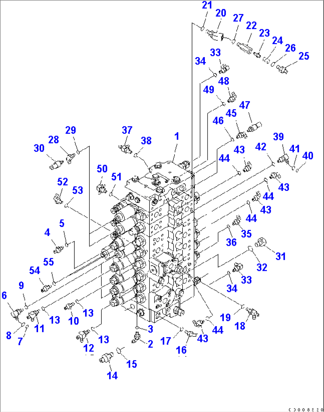 MAIN VALVE (CONNECTING PARTS) (1 ACTUATOR) (BLADE SPEC.) (EU SPEC.)
