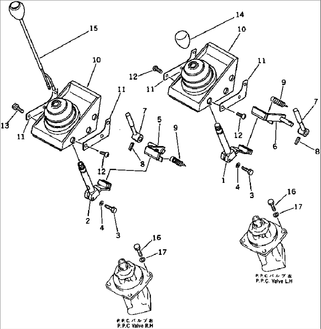 WORK EQUIPMENT CONTROL LEVER (FOR WRIST CONTROL)